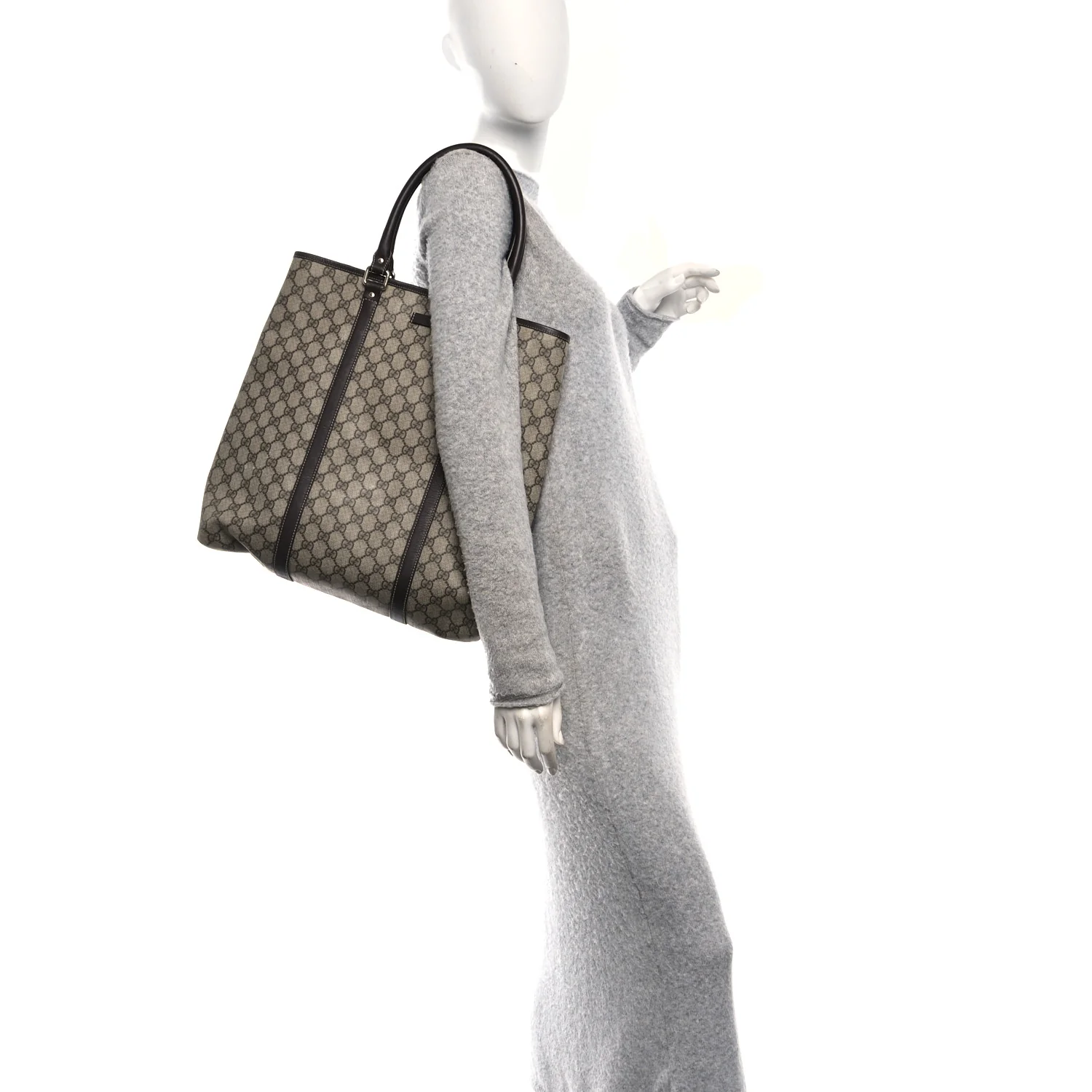 GG Plus Monogram Joy Vertical Tote Dark Brown - Image 2