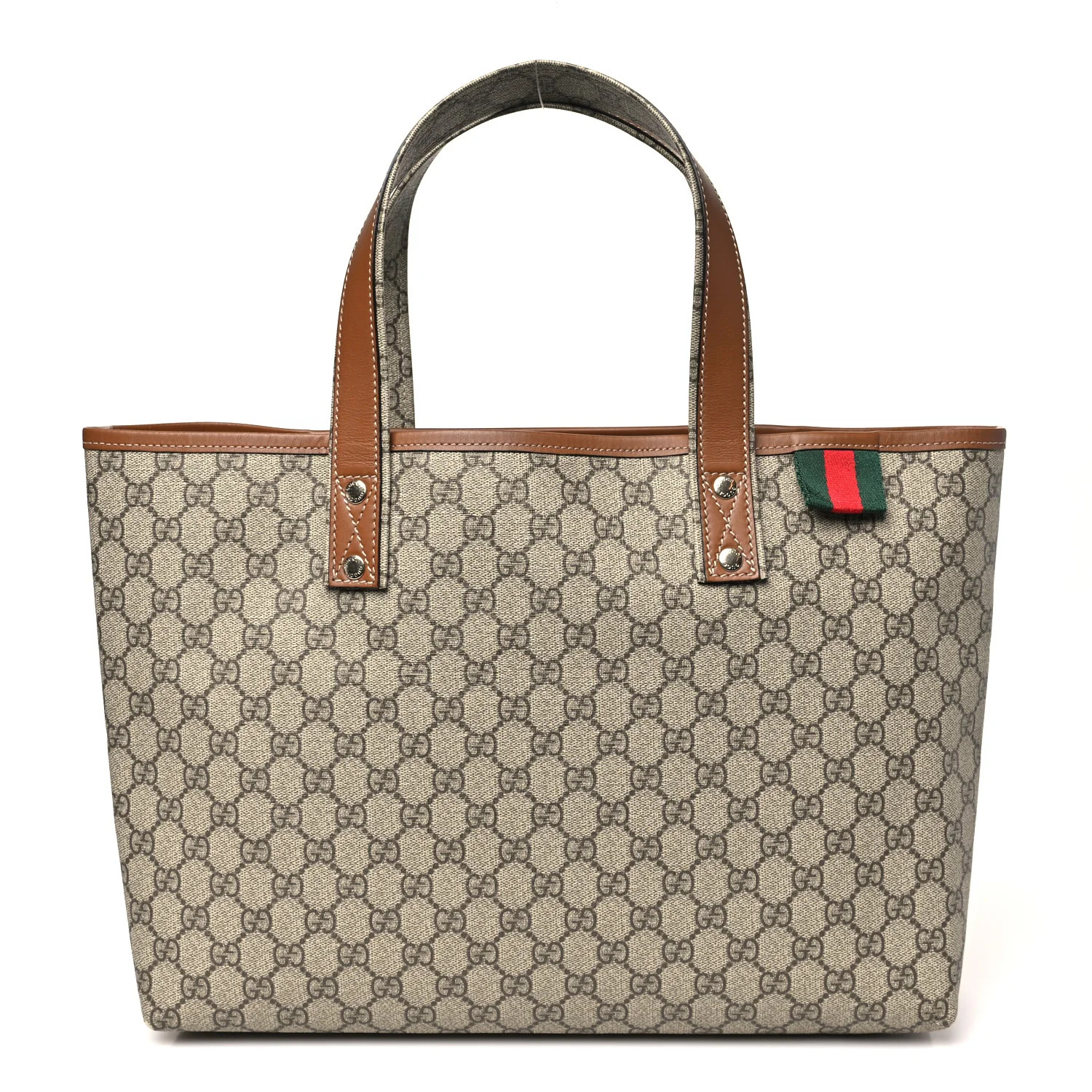 GG Plus Monogram Medium Signature Web Loop Tote Brown