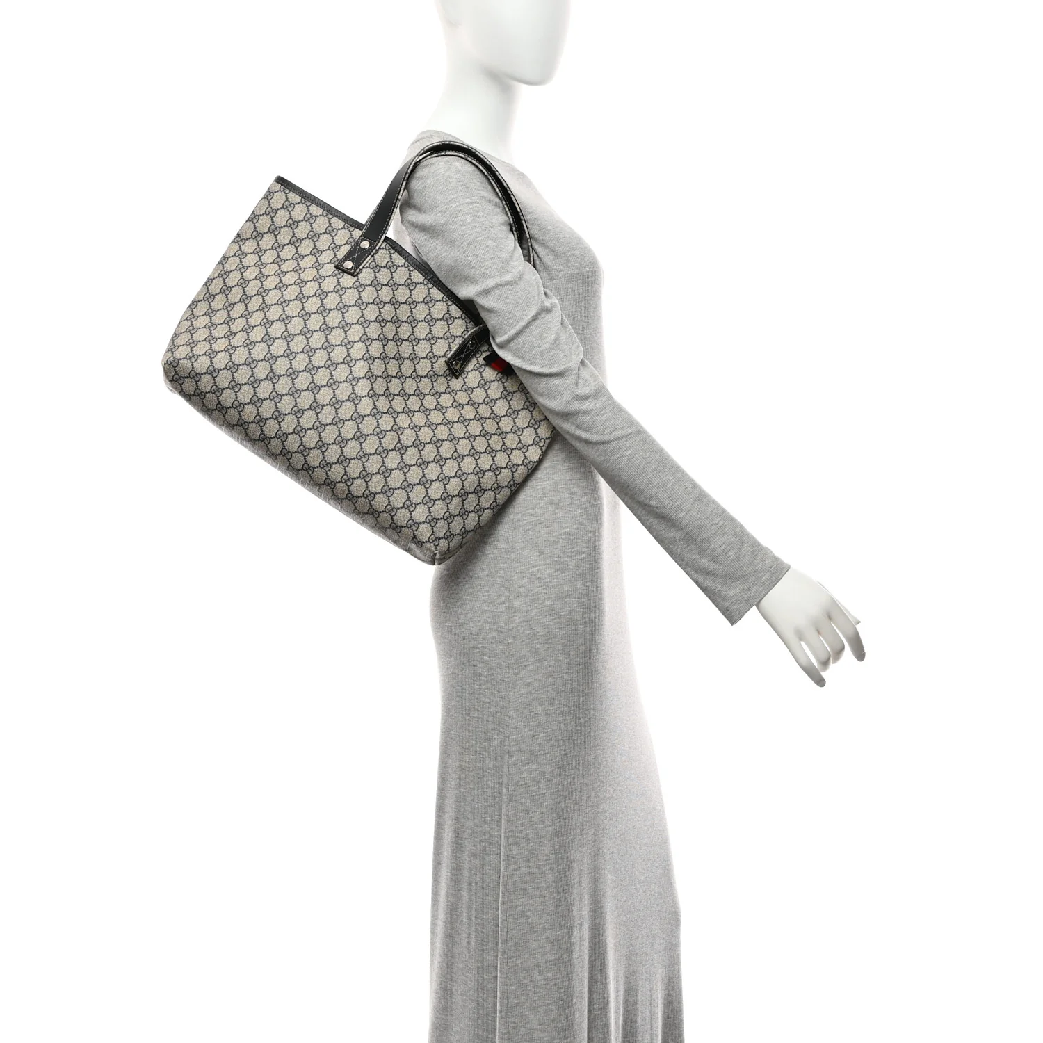 GG Plus Monogram Medium Signature Web Loop Tote Navy - Image 2