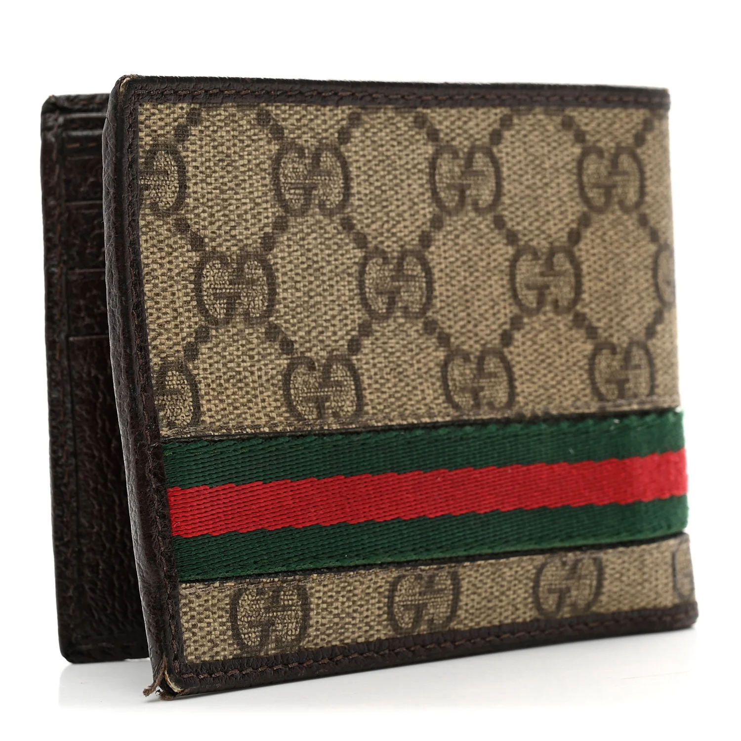 GG Plus Monogram Web Bi-Fold Wallet Dark Brown - Image 3