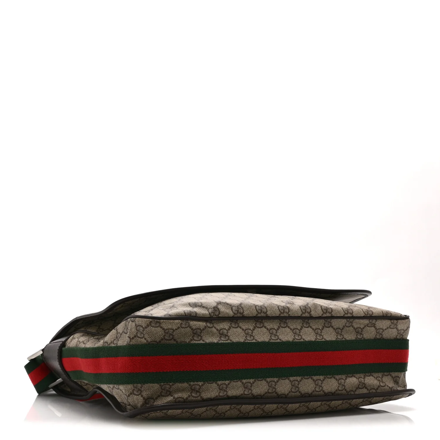 GG Plus Monogram Web Large Flap Messenger Bag Beige Dark Brown - Image 4