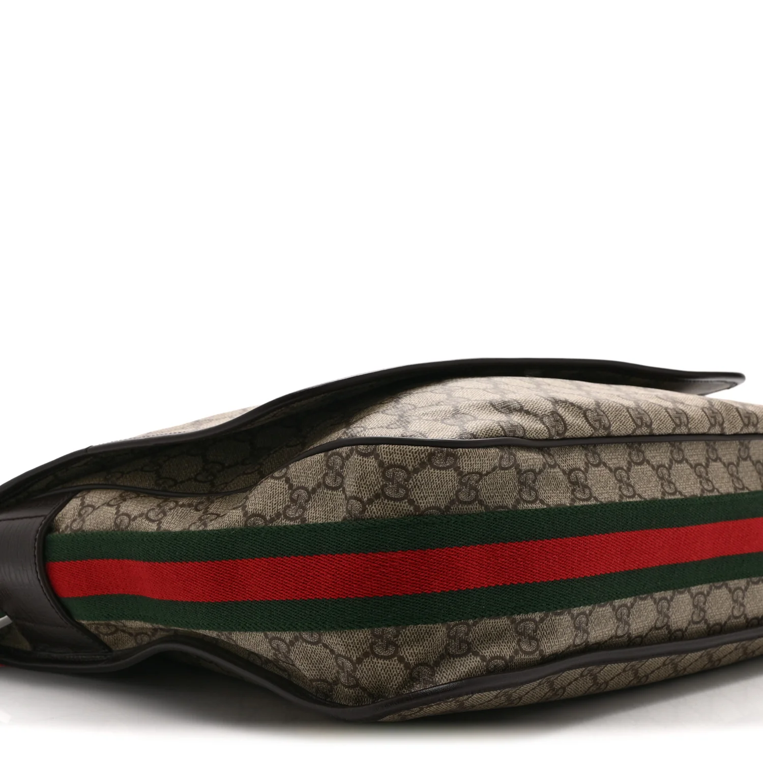 GG Plus Monogram Web Large Flap Messenger Bag Beige Dark Brown - Image 9
