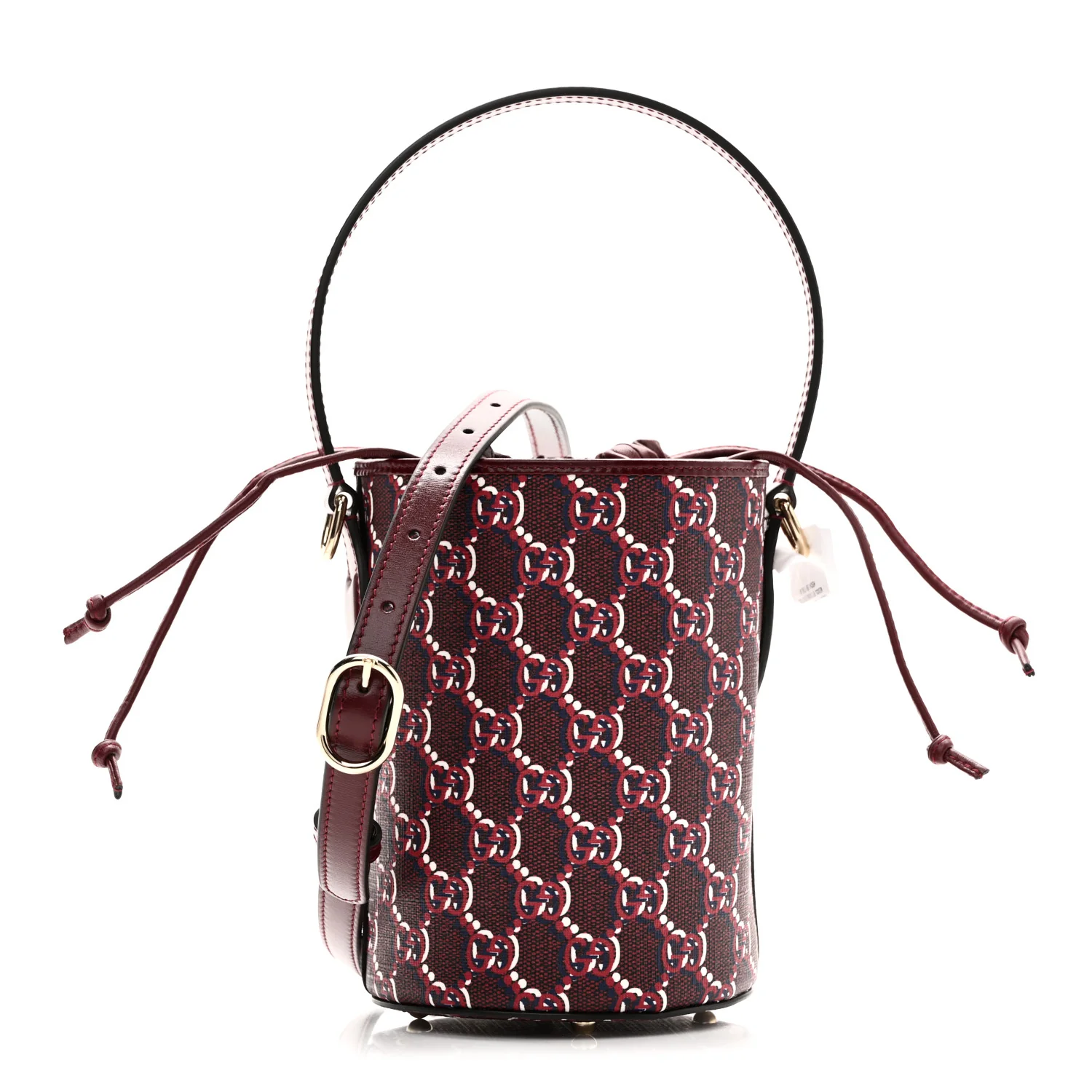 GG Shadow Monogram Mini Bucket Bag Rosso Ancora Red