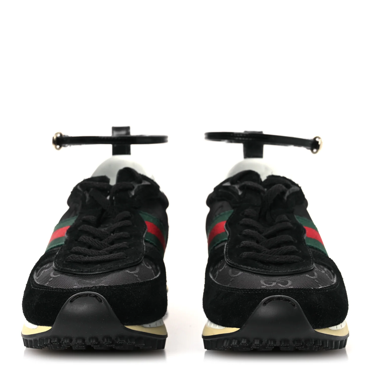 GG Suede Monogram Web Re-Motion Sneakers 38 Black - Image 3