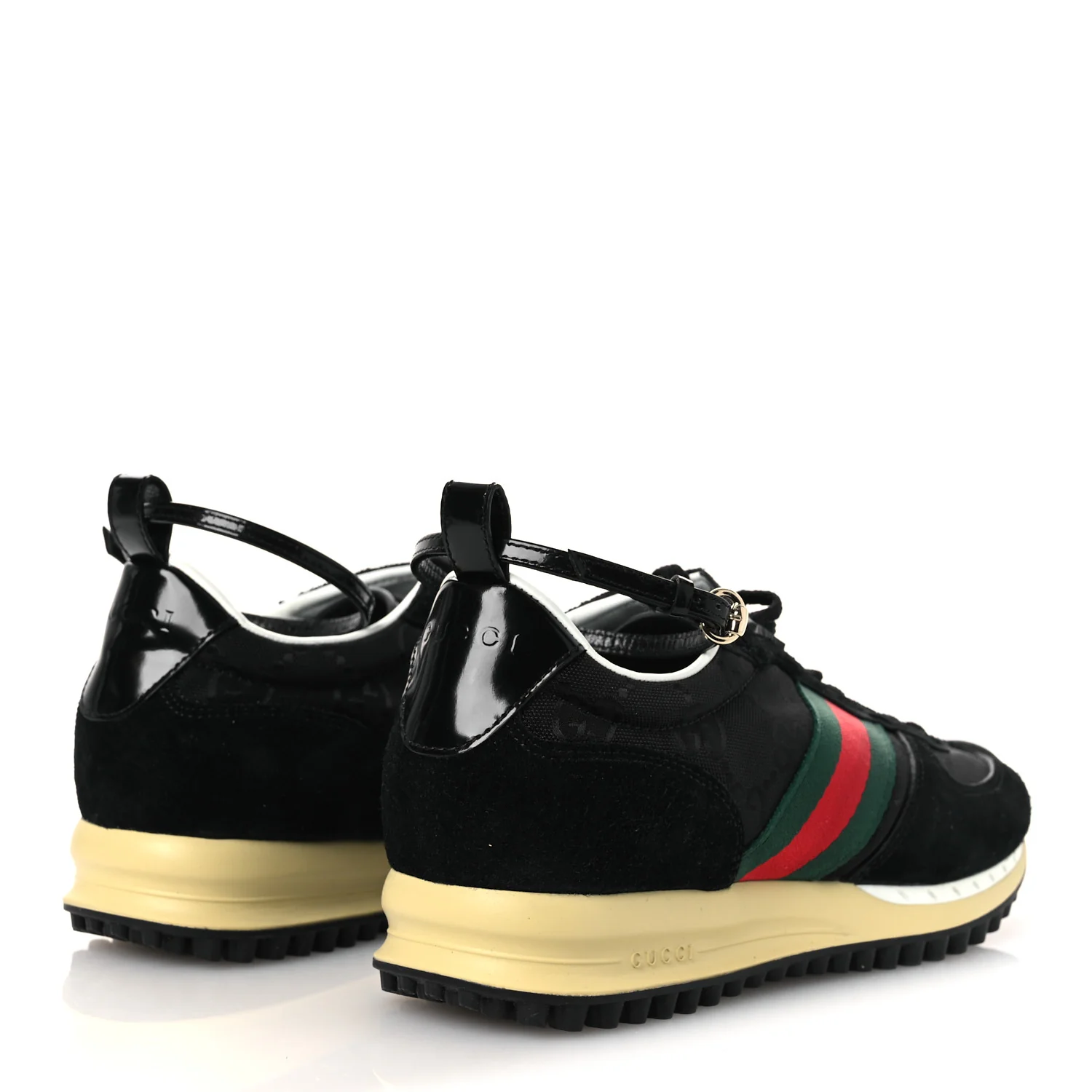 GG Suede Monogram Web Re-Motion Sneakers 38 Black - Image 5