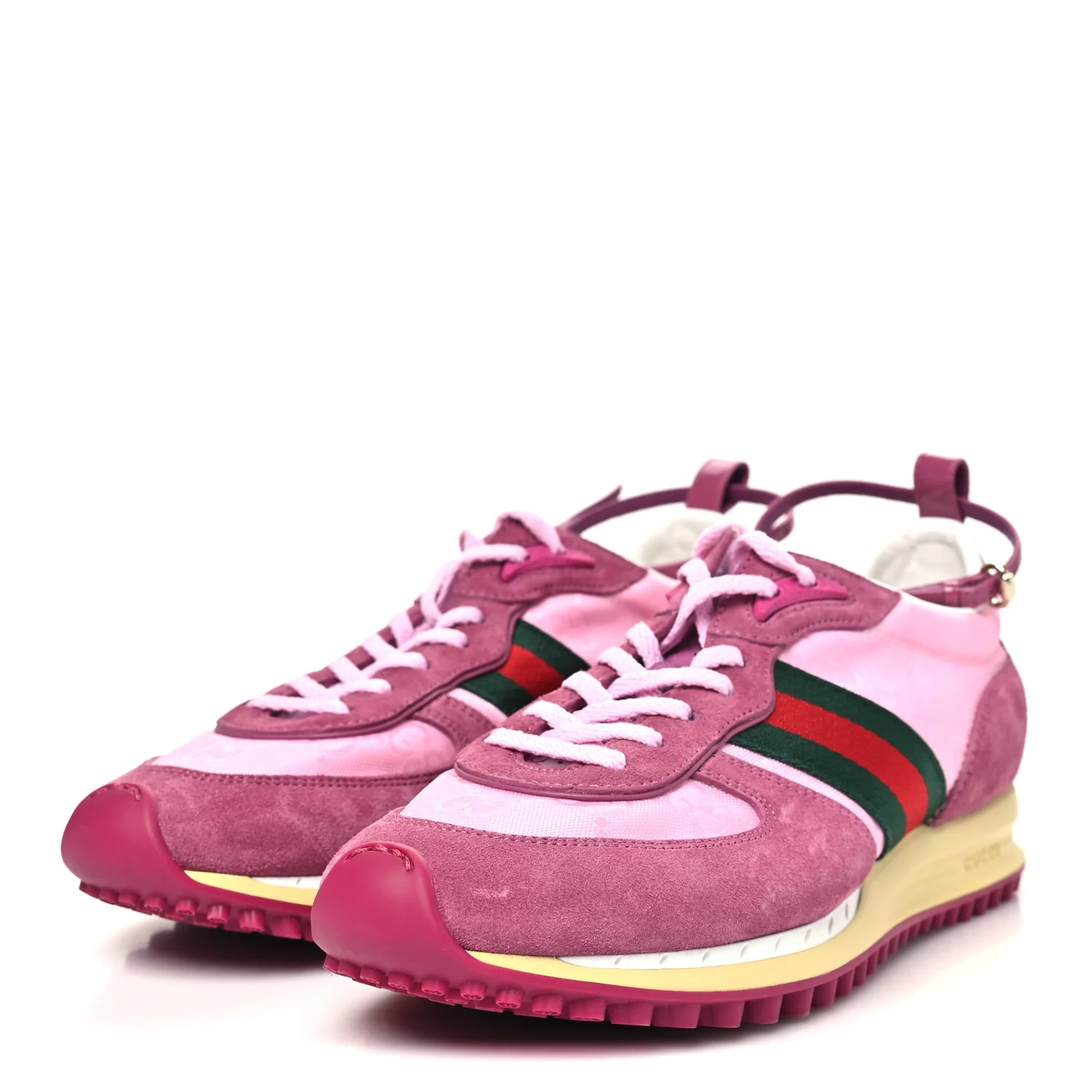 GG Suede Monogram Web Re-Motion Sneakers 39 Dark Pink - Image 4