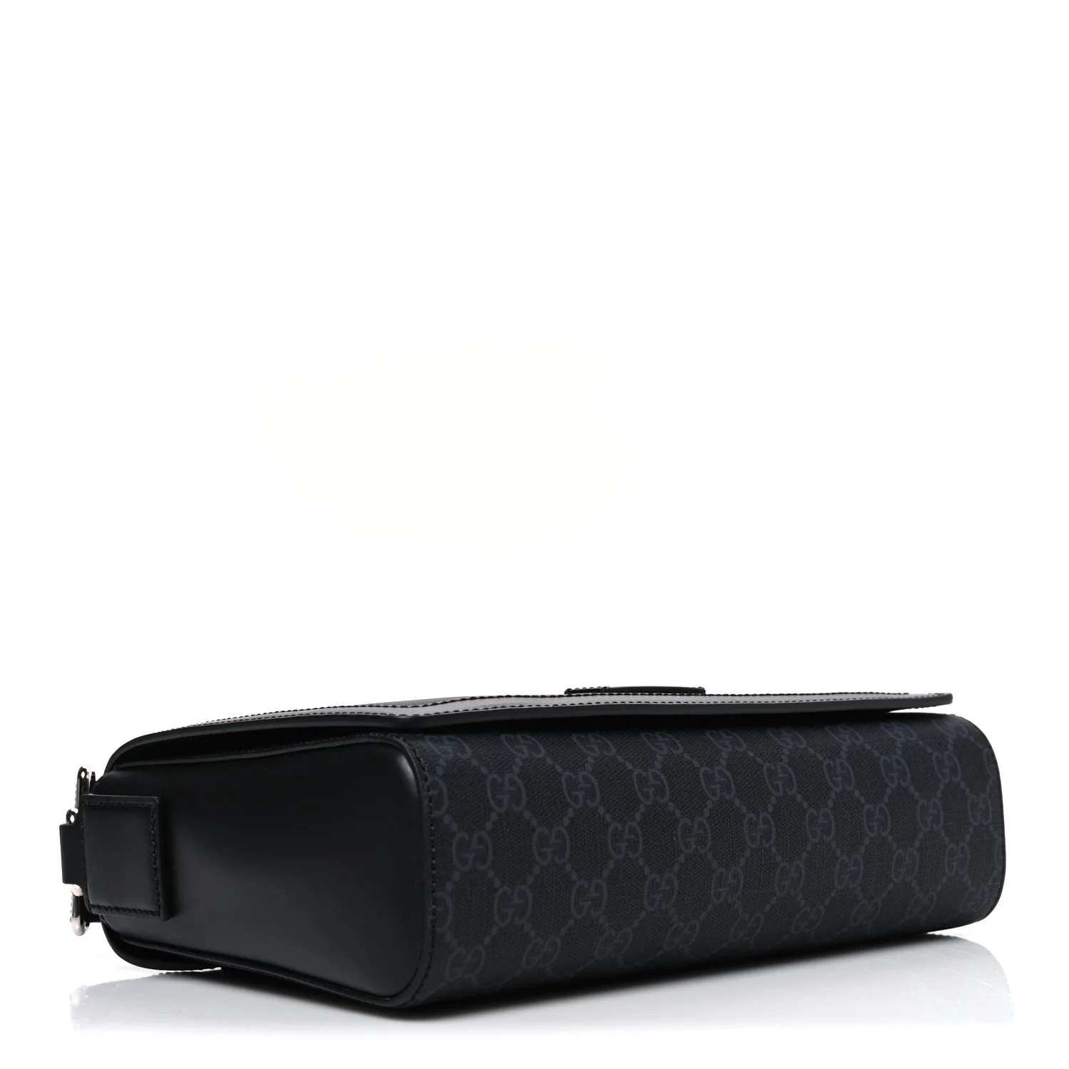 GG Supreme Monogram Appia Calfskin Web Crossbody Bag Black Grey - Image 4