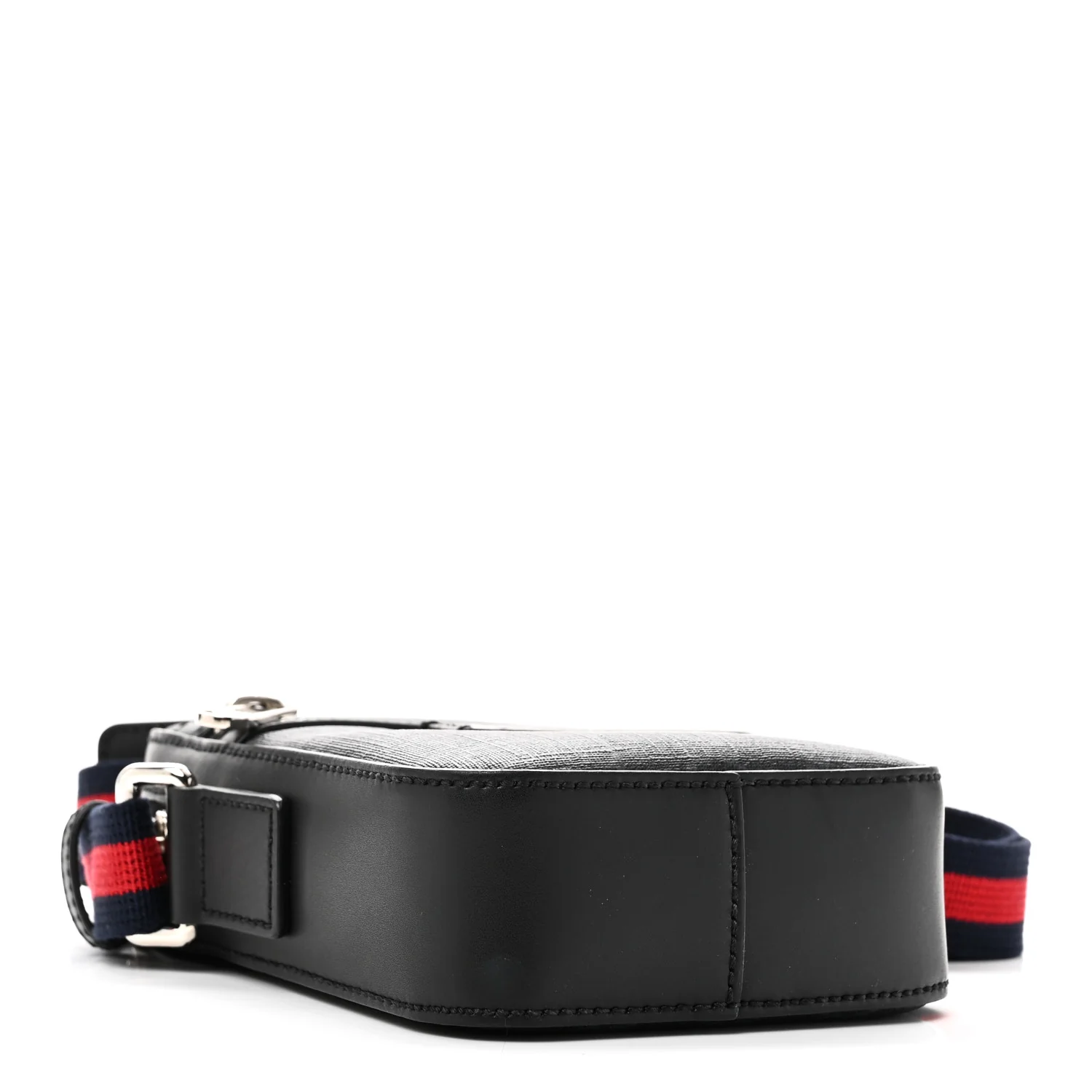 GG Supreme Monogram Appia Calfskin Web Small Camera Messenger Bag Black Grey - Image 4