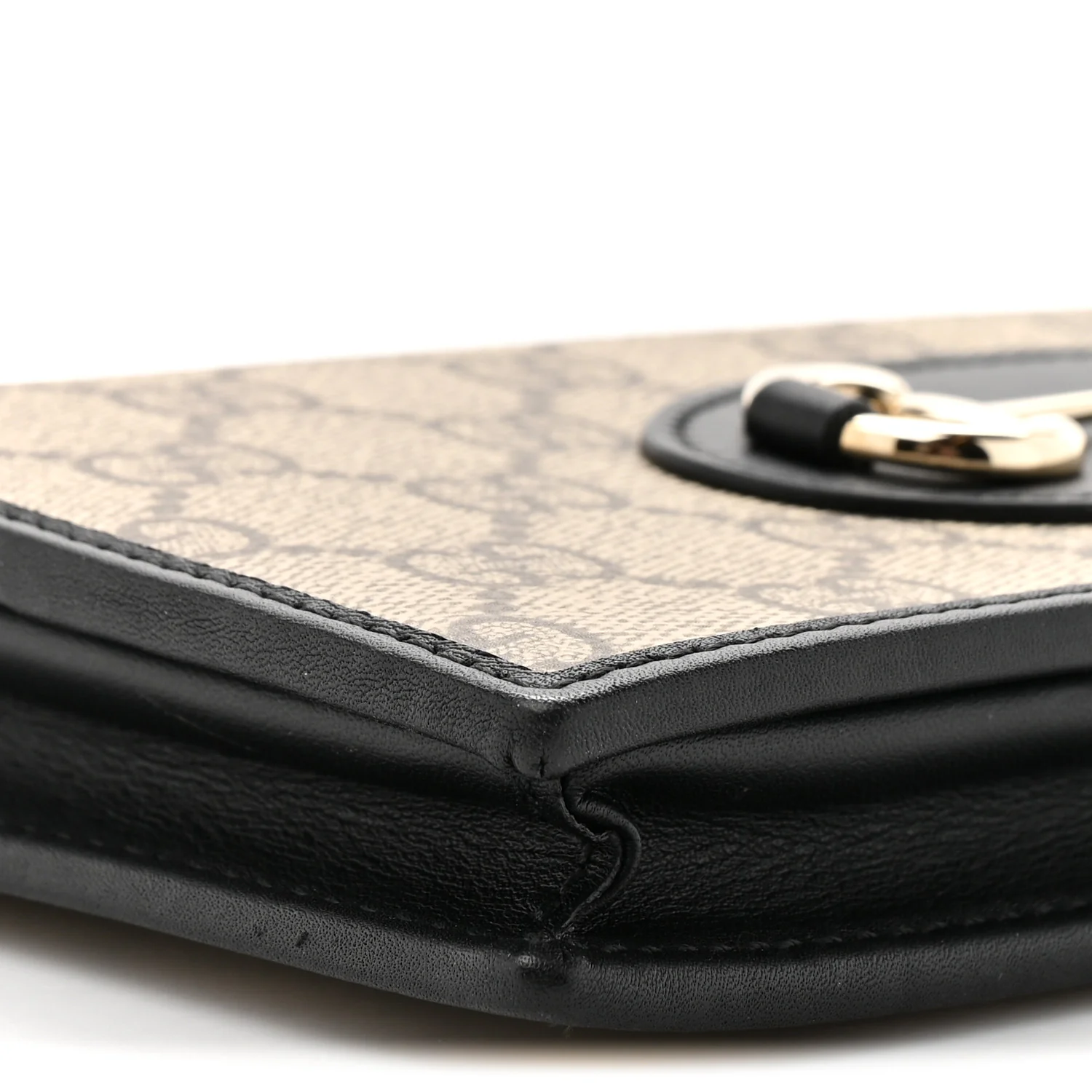 GG Supreme Monogram Azalea Calfskin Horsebit 1955 Wallet On Chain Beige Black - Image 10
