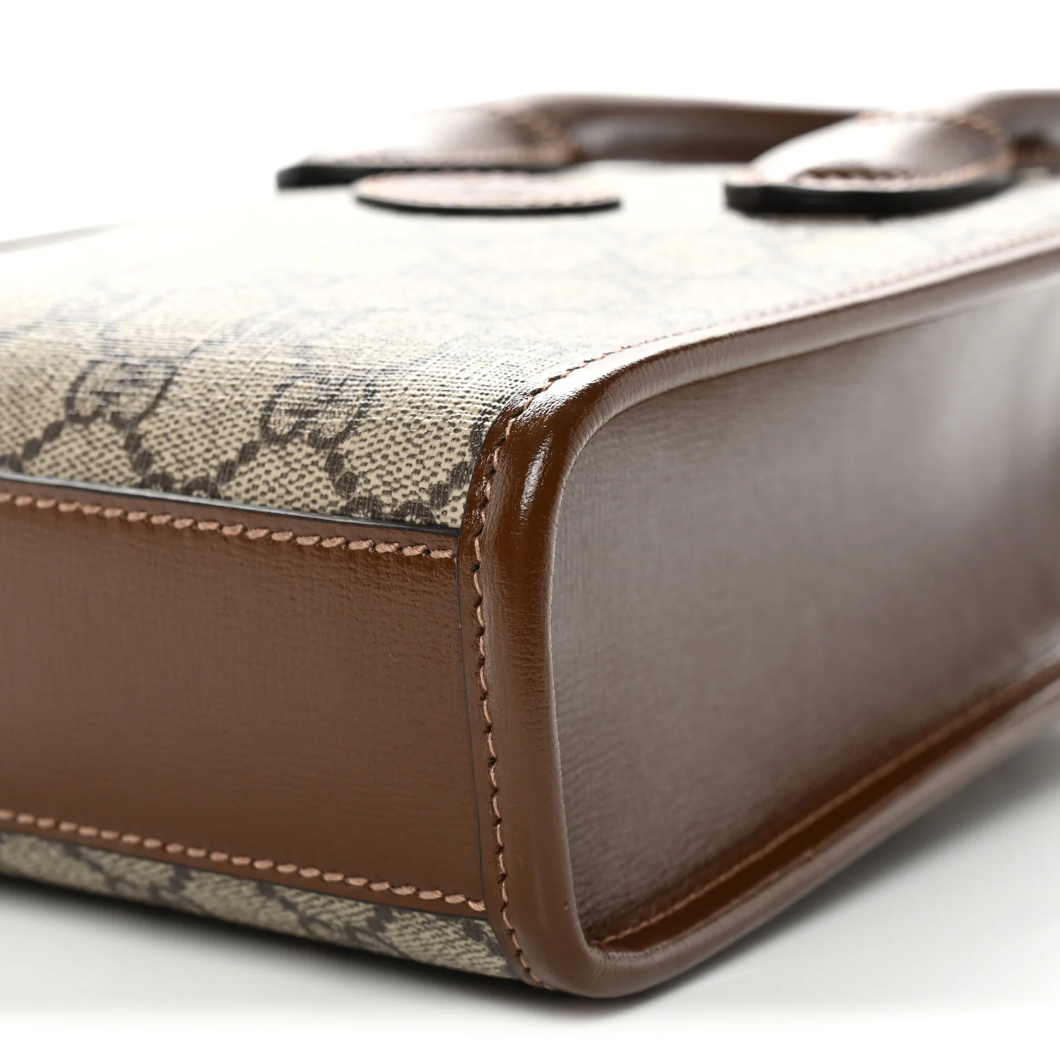 GG Supreme Monogram Azalea Calfskin Mini Retro Interlocking G Tote Bag Beige Ebony Brown Sugar - Image 10