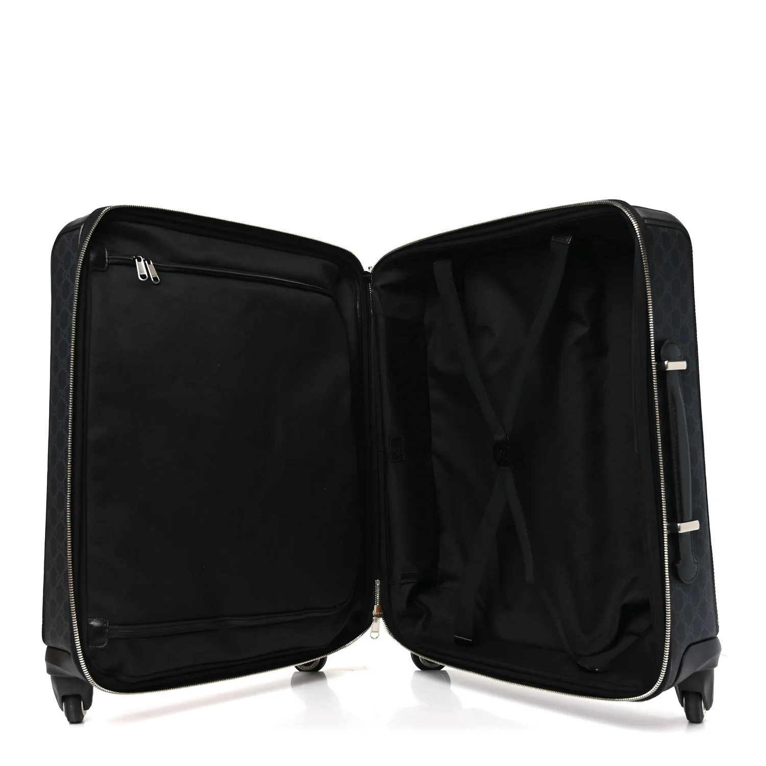 GG Supreme Monogram Azalea Calfskin Retro Interlocking G Small Savoy Cabin Trolley Black - Image 4