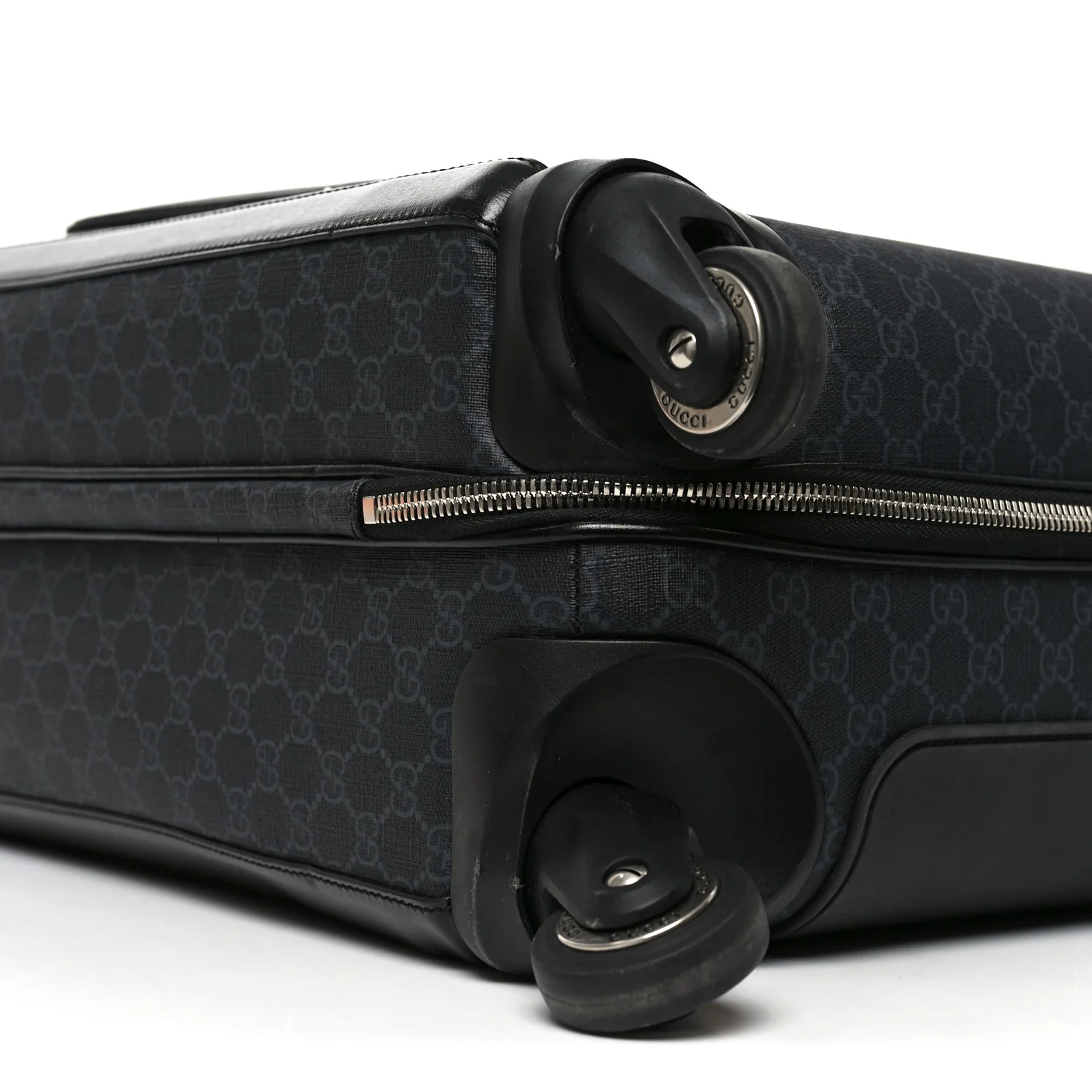 GG Supreme Monogram Azalea Calfskin Retro Interlocking G Small Savoy Cabin Trolley Black - Image 8