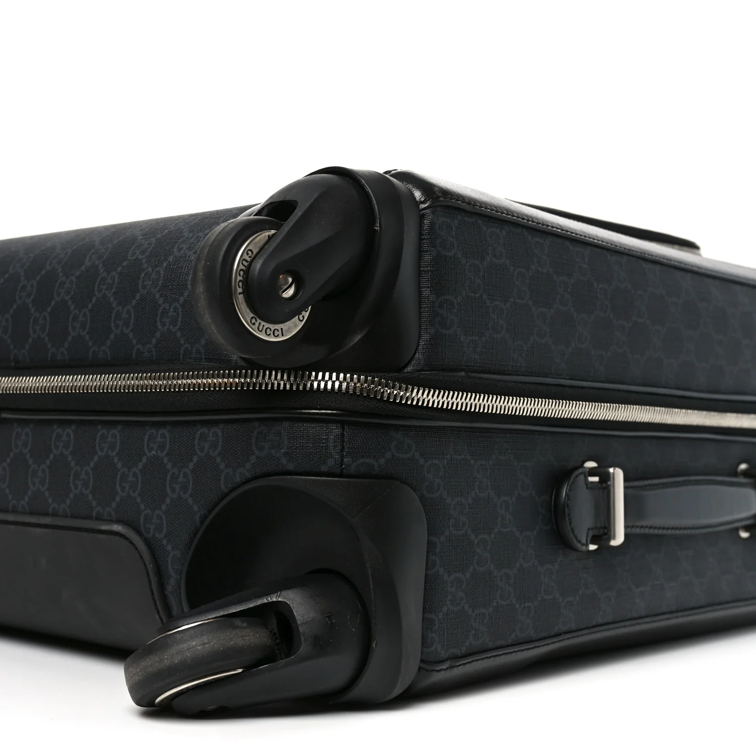 GG Supreme Monogram Azalea Calfskin Retro Interlocking G Small Savoy Cabin Trolley Black - Image 9