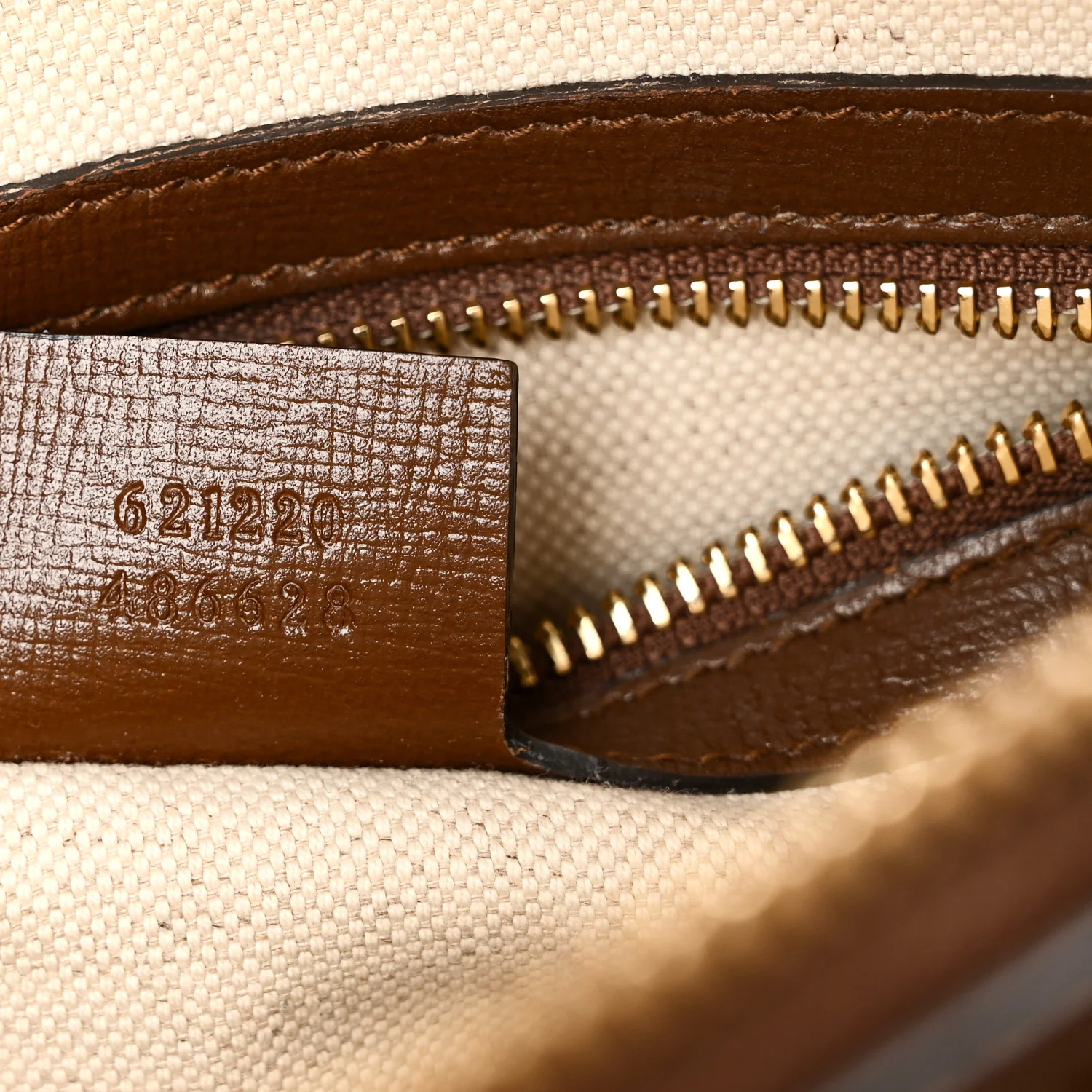 GG Supreme Monogram Azalea Calfskin Small Horsebit 1955 Top Handle Bag Beige Ebony Brown Sugar - Image 7