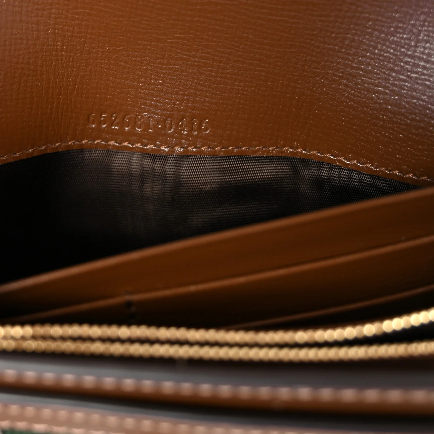 GG Supreme Monogram Azalea Calfskin Web Jackie 1961 Chain Wallet Beige Ebony Brown Sugar - Image 7