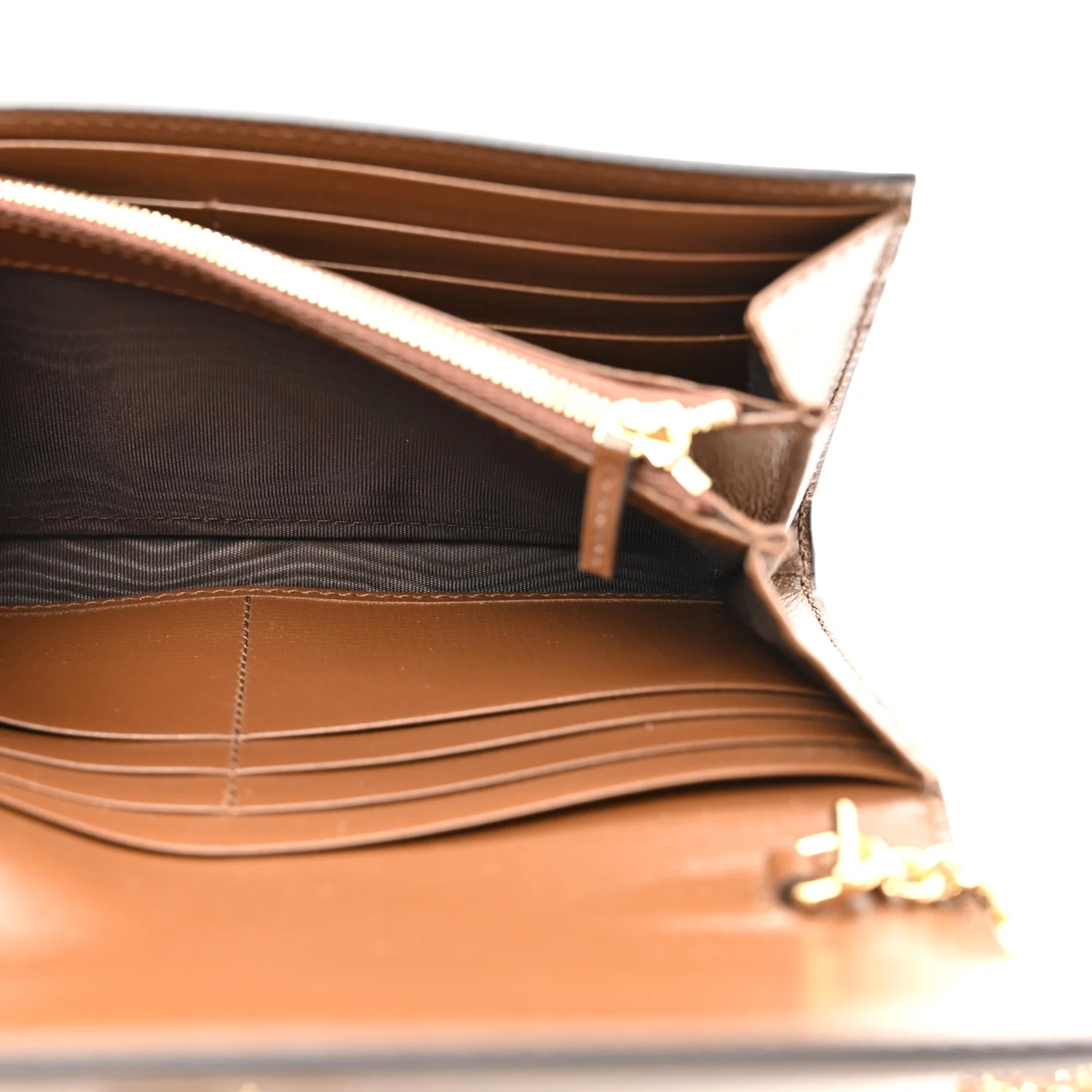 GG Supreme Monogram Azalea Calfskin Web Jackie 1961 Chain Wallet Beige Ebony Brown Sugar - Image 6