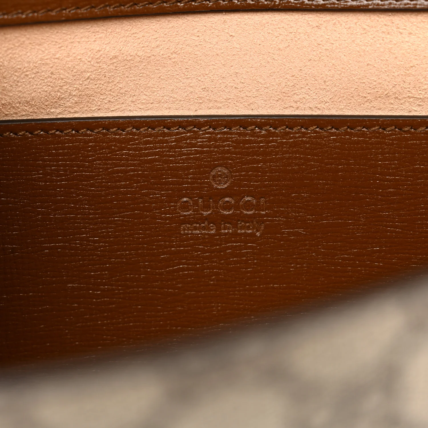 GG Supreme Monogram Azalea Calfskin Web Small Horsebit 1955 Crossbody Bag Beige Ebony Brown Sugar - Image 6