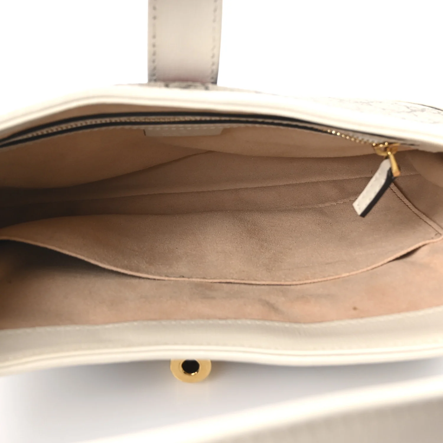 GG Supreme Monogram Azalea Calfskin Web Small Jackie 1961 Hobo Beige Ebony Mystic White - Image 5