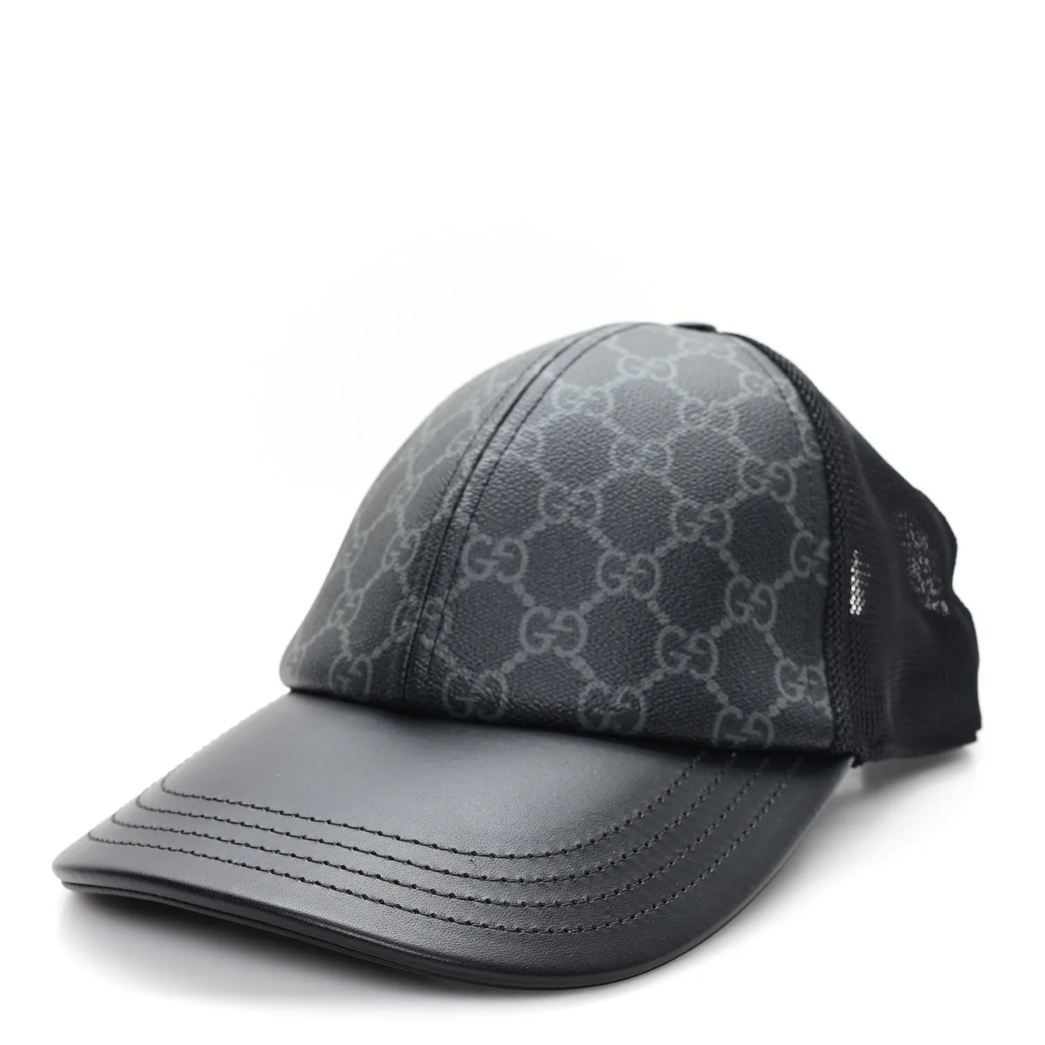 GG Supreme Monogram Baseball Hat M 58 Black