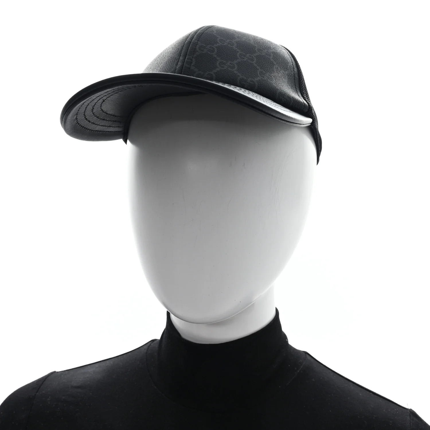 GG Supreme Monogram Baseball Hat M 58 Black - Image 2