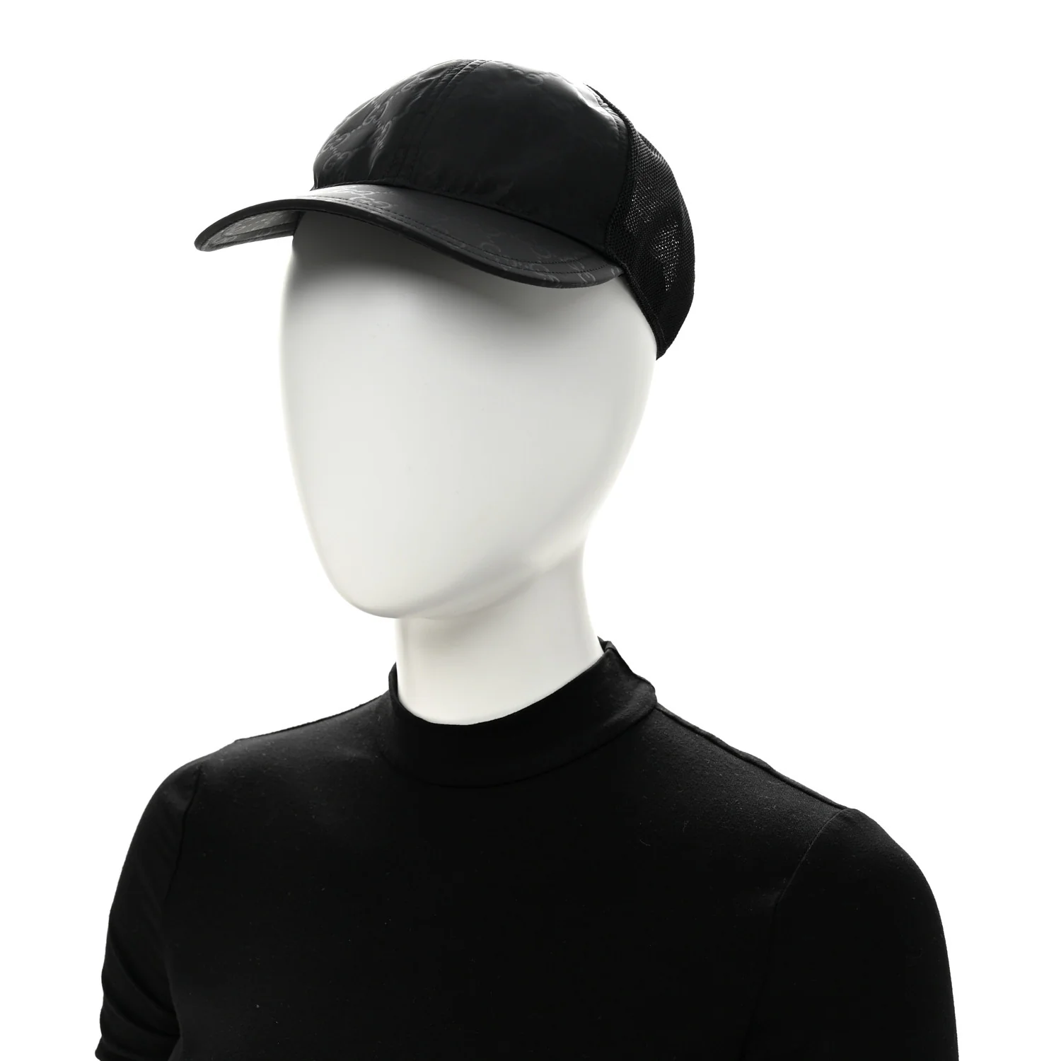 GG Supreme Monogram Baseball Hat S 57 Black - Image 2