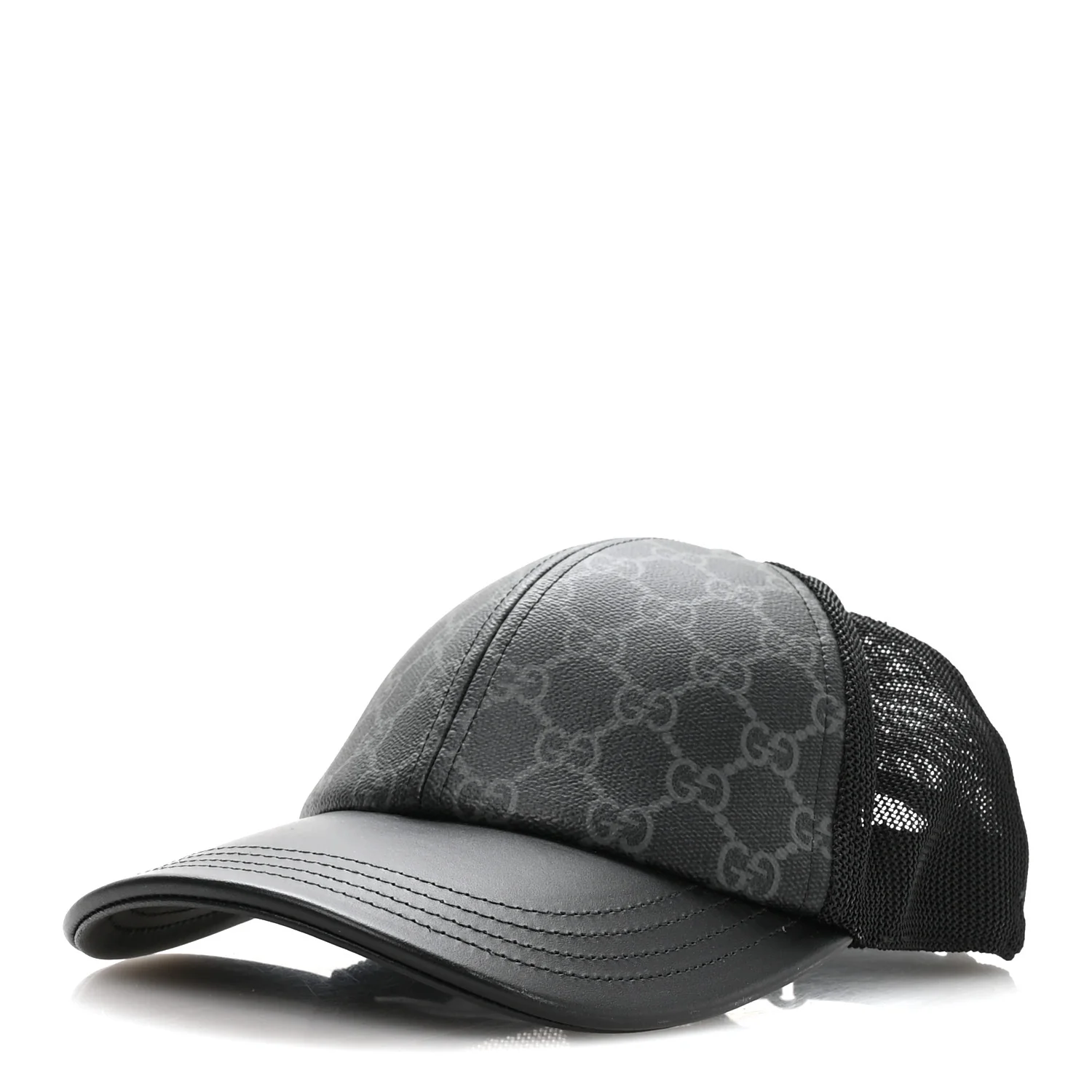 GG Supreme Monogram Baseball Hat S Black