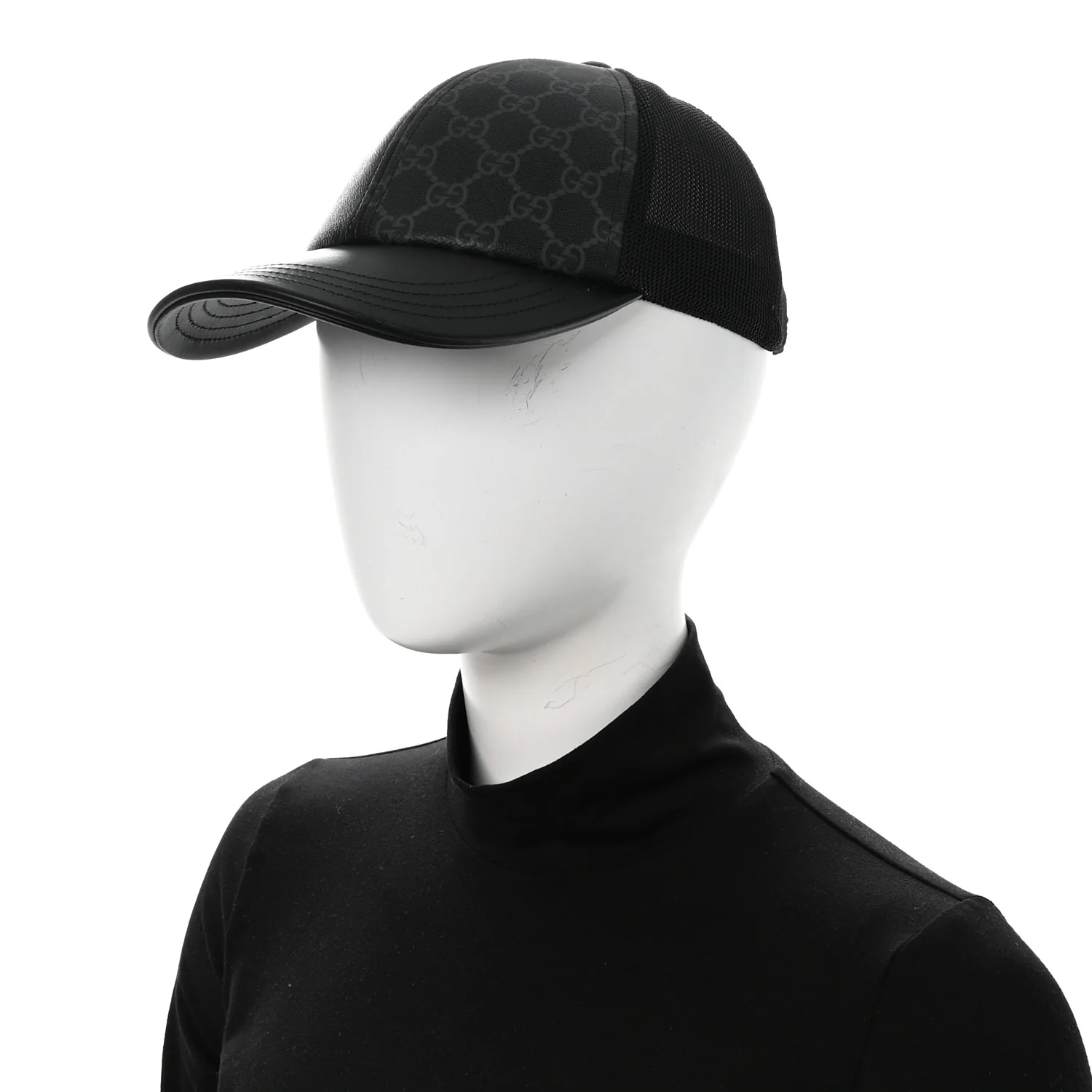 GG Supreme Monogram Baseball Hat S Black - Image 2