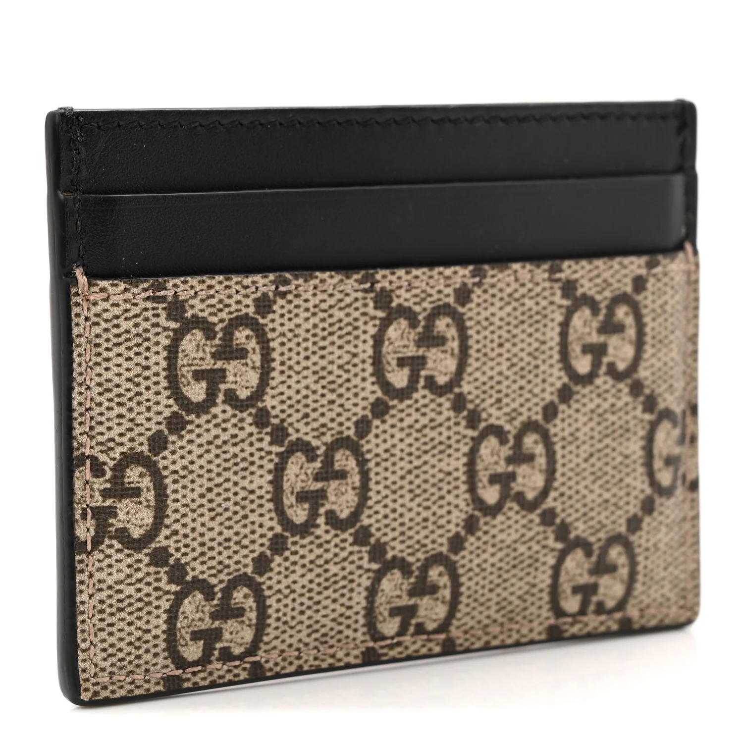 GG Supreme Monogram Bee Print Card Holder Black - Image 3