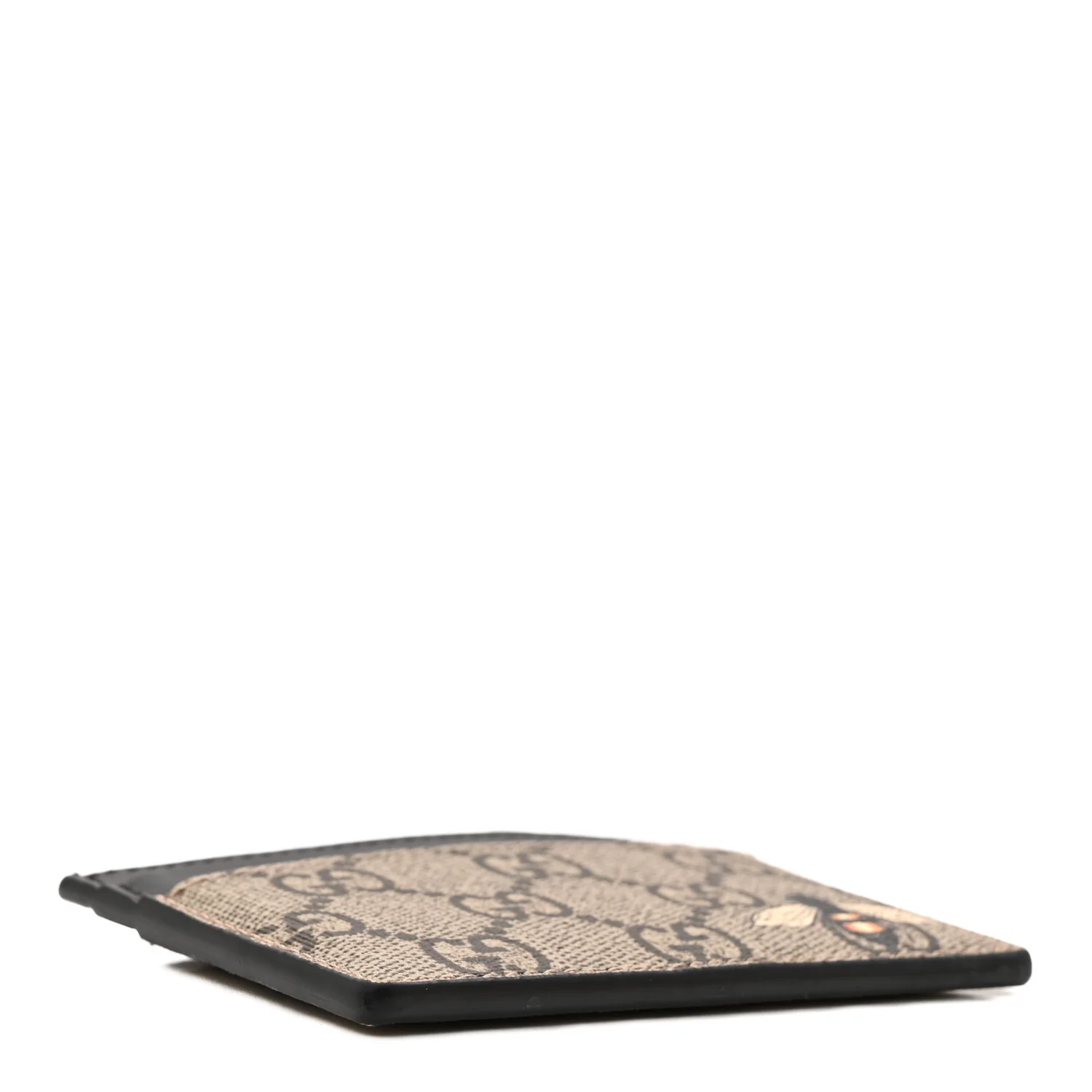 GG Supreme Monogram Bee Print Card Holder Black - Image 4