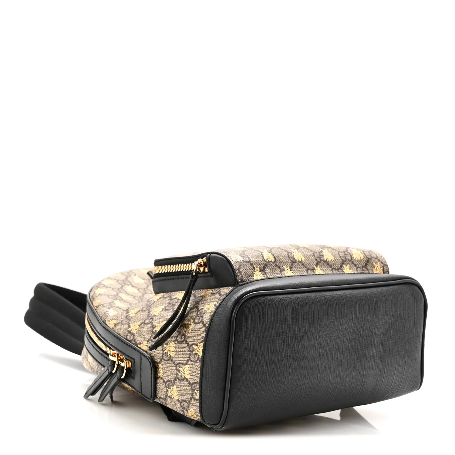 GG Supreme Monogram Bees Print Small Day Backpack Beige Oro Black - Image 4