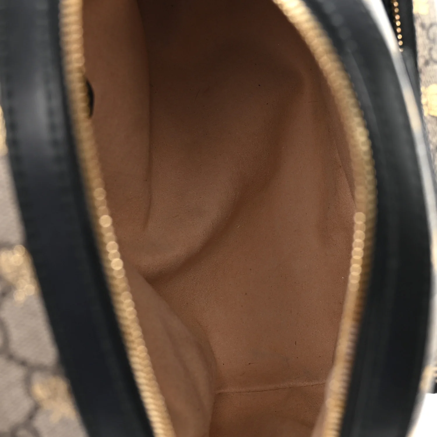 GG Supreme Monogram Bees Print Small Day Backpack Beige Oro Black - Image 5