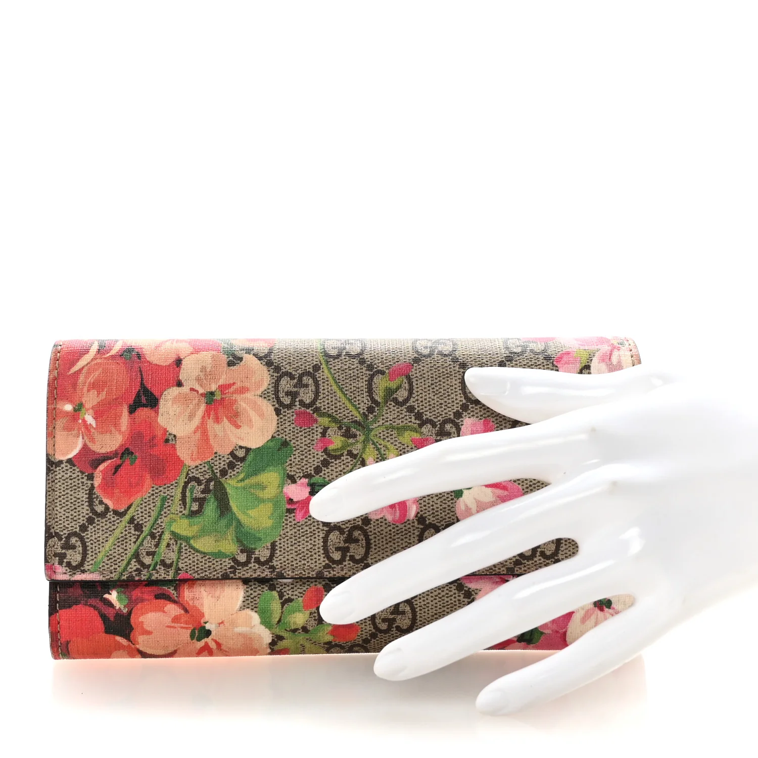 GG Supreme Monogram Blooms Continental Wallet Beige Multicolor Dry Rose - Image 2