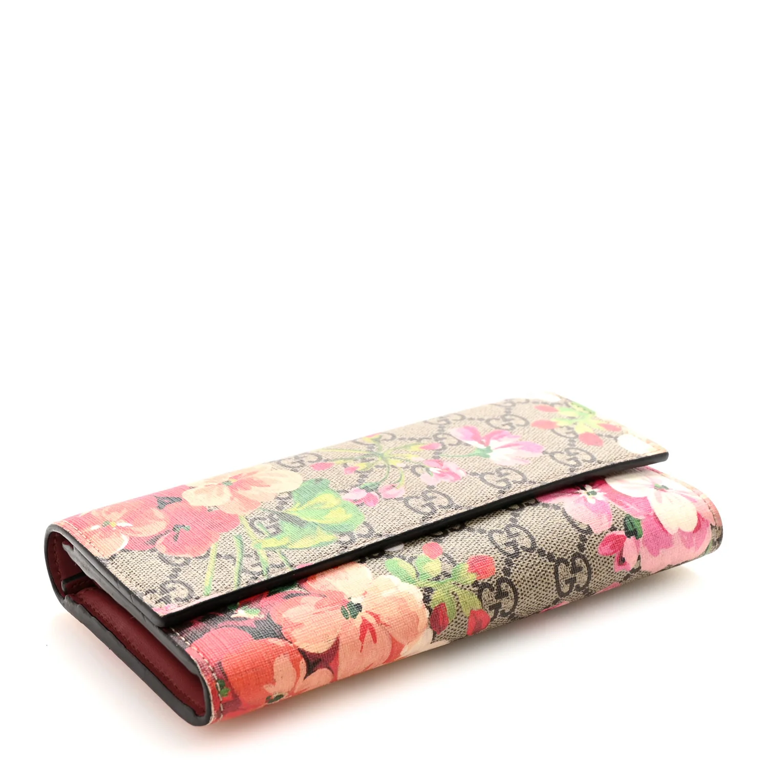 GG Supreme Monogram Blooms Continental Wallet Beige Multicolor Dry Rose - Image 4