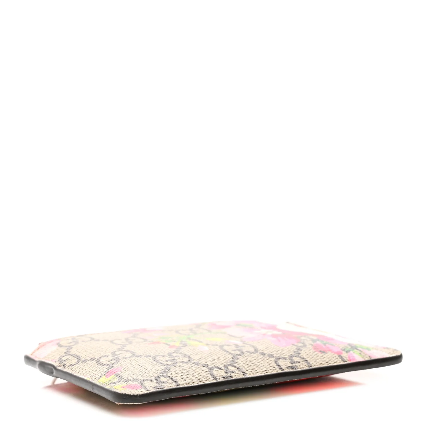 GG Supreme Monogram Blooms Key Ring Coin Case Beige Multicolor Dry Rose - Image 4