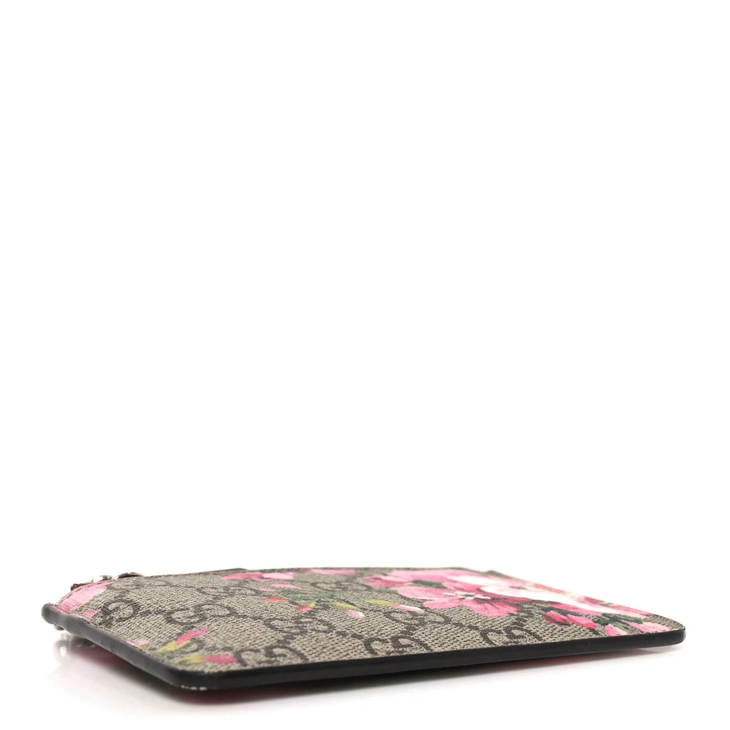 GG Supreme Monogram Blooms Key Ring Coin Case Beige Multicolor Dry Rose - Image 4