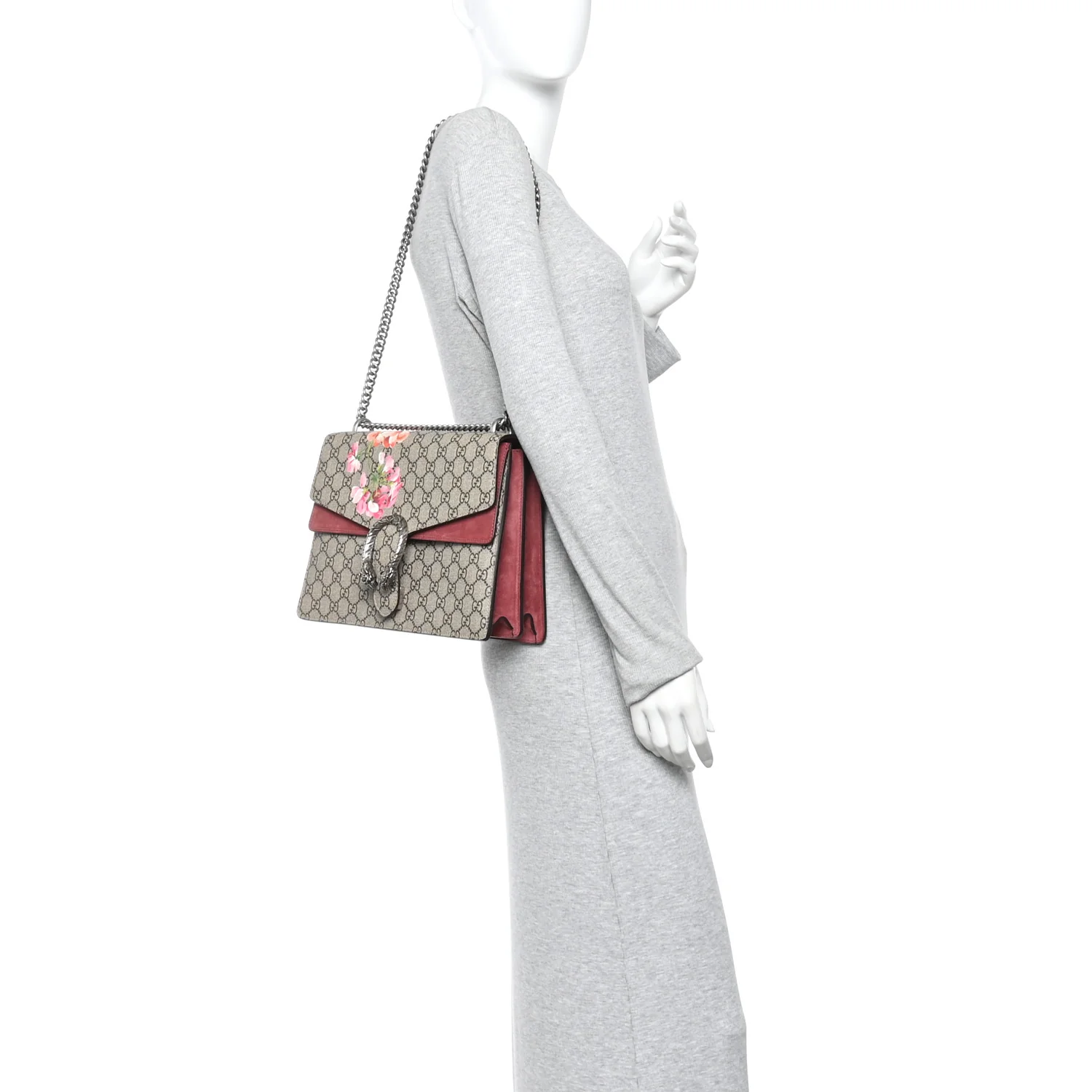 GG Supreme Monogram Blooms Medium Dionysus Shoulder Bag Beige Multicolor Dry Rose - Image 2