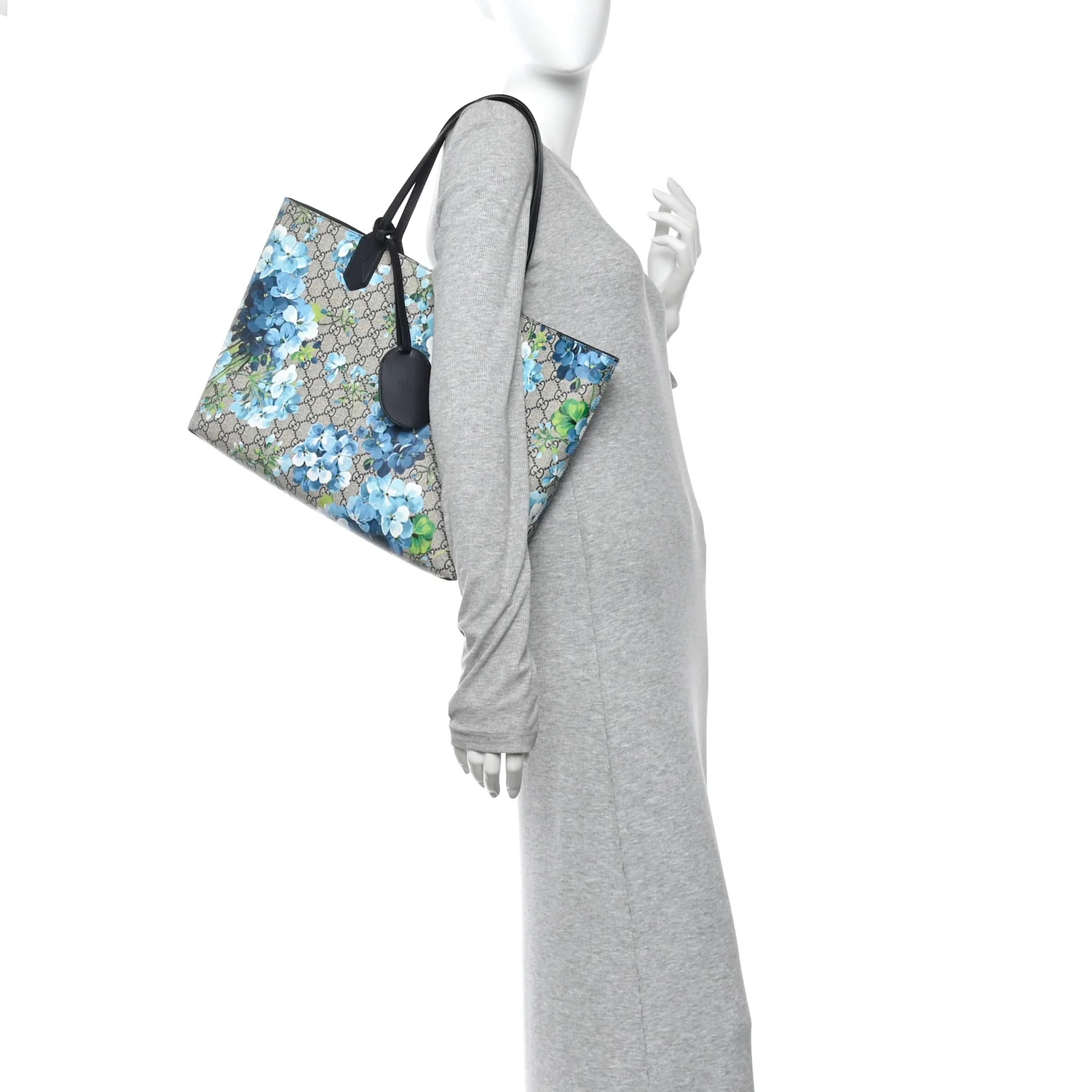 GG Supreme Monogram Blooms Medium Reversible Tote Beige Blue - Image 2