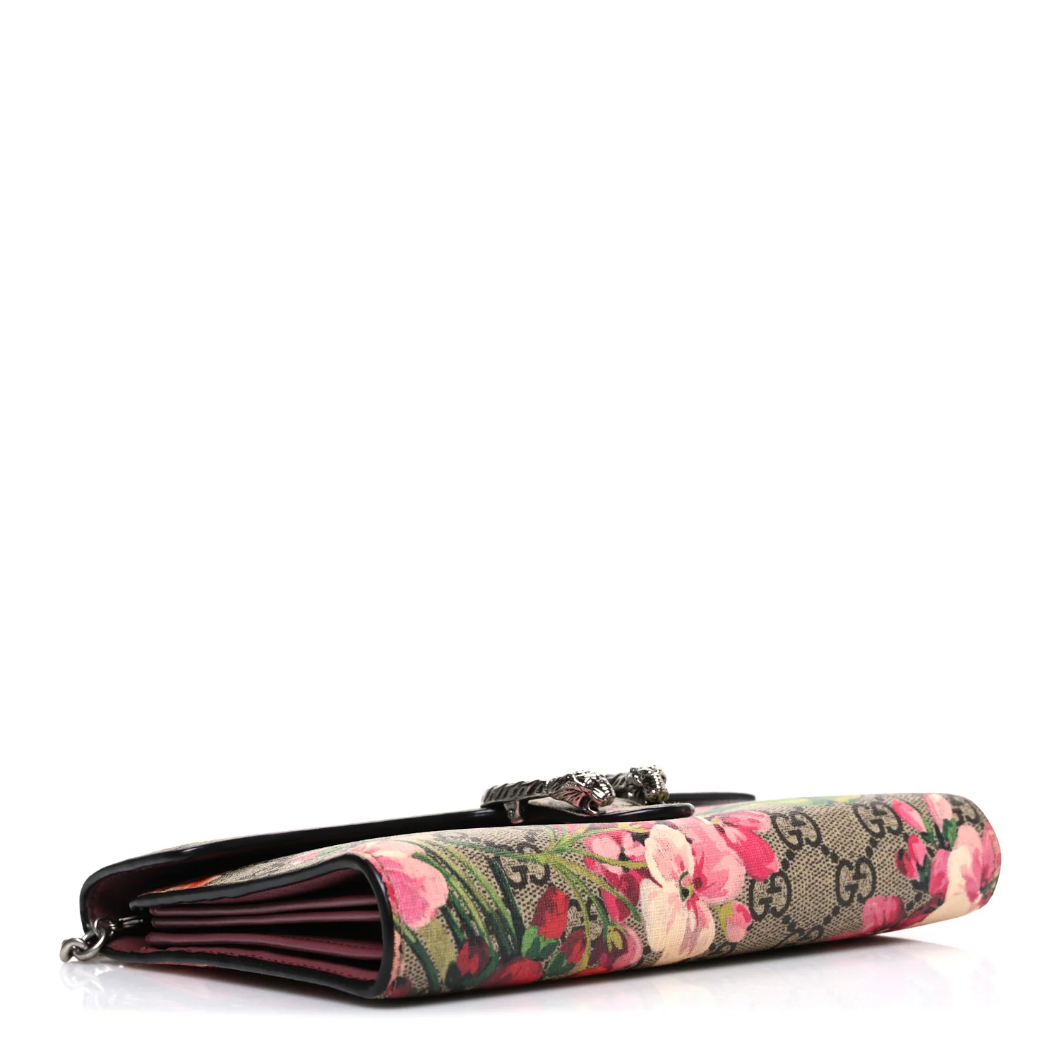 GG Supreme Monogram Blooms Mini Dionysus Chain Wallet Beige Multicolor Dry Rose - Image 4