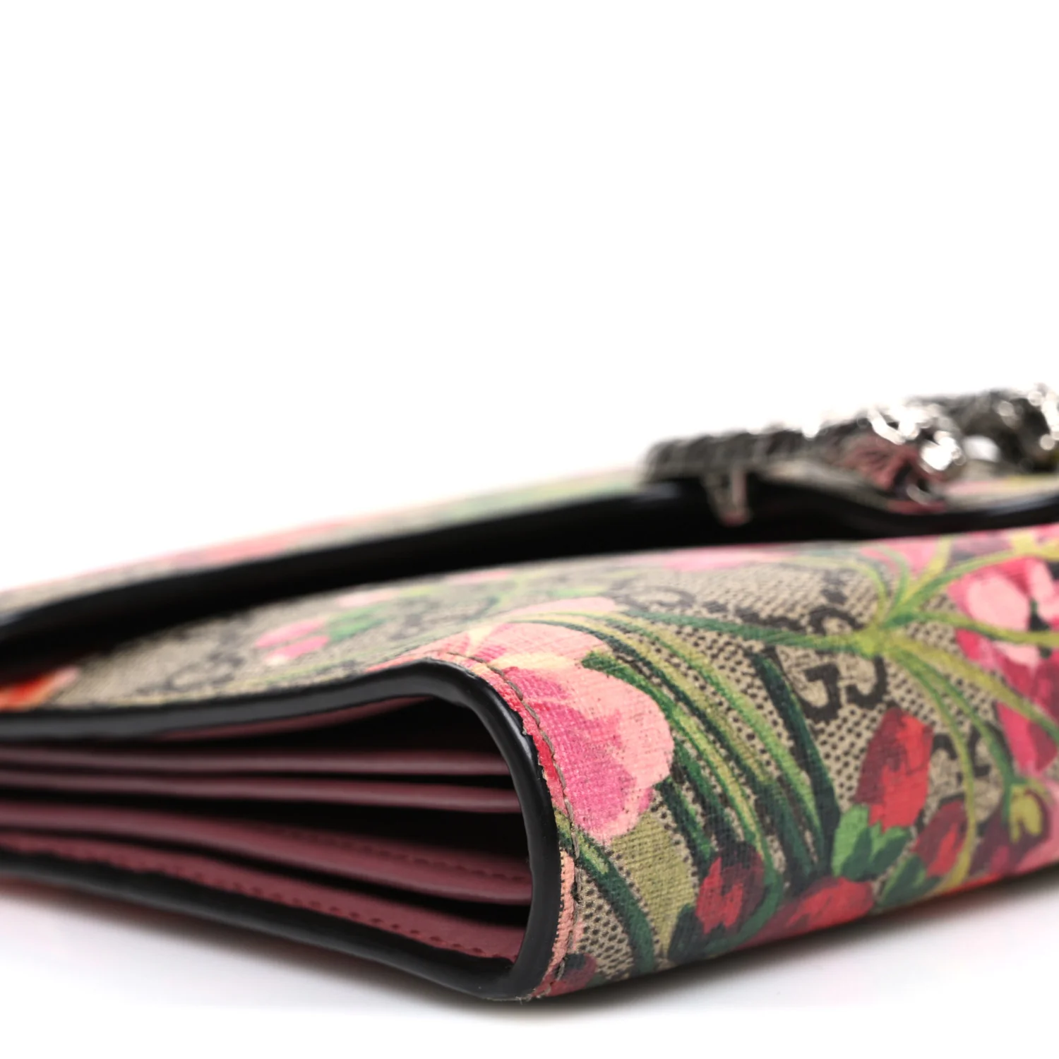 GG Supreme Monogram Blooms Mini Dionysus Chain Wallet Beige Multicolor Dry Rose - Image 9