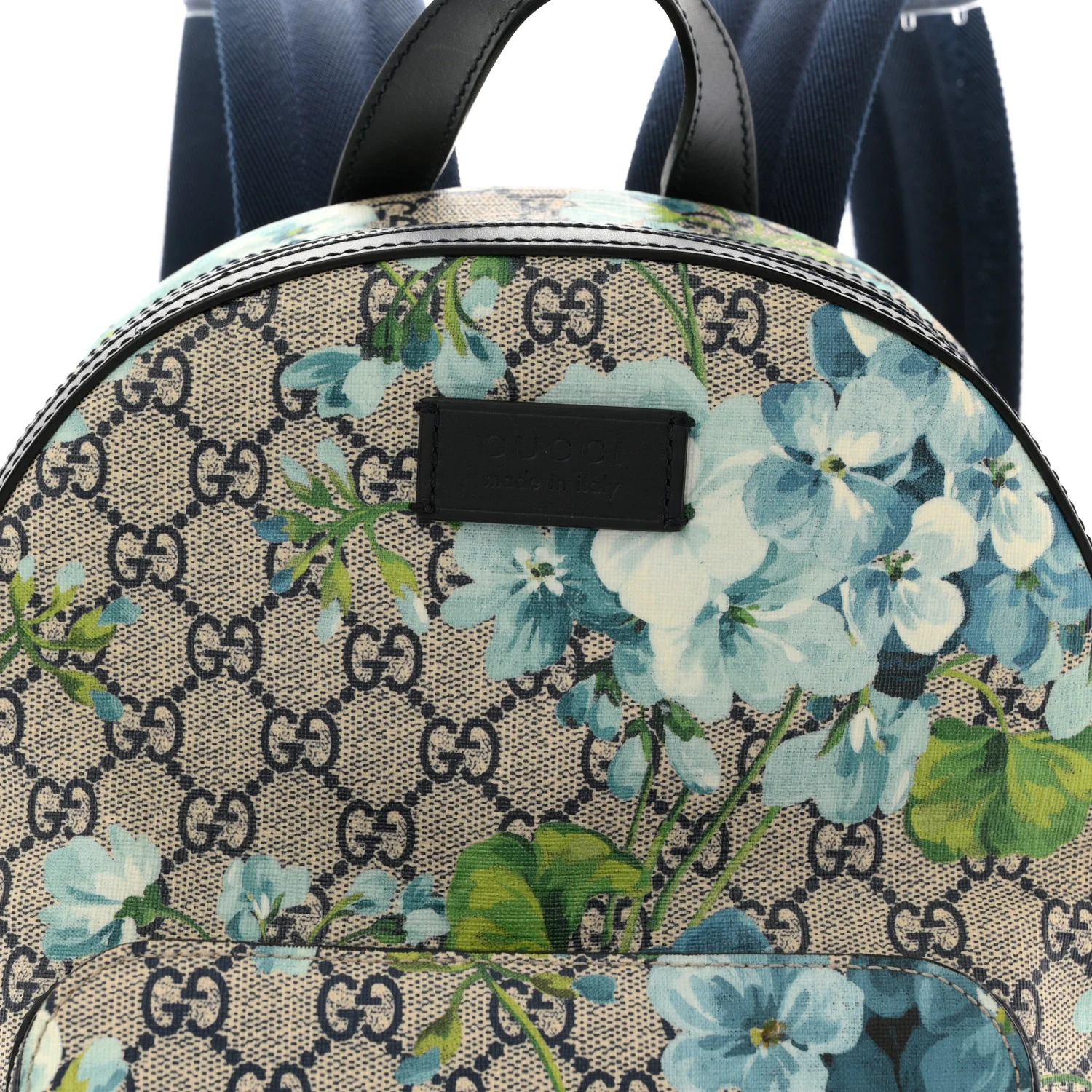 GG Supreme Monogram Blooms Small Day Backpack Blue - Image 8