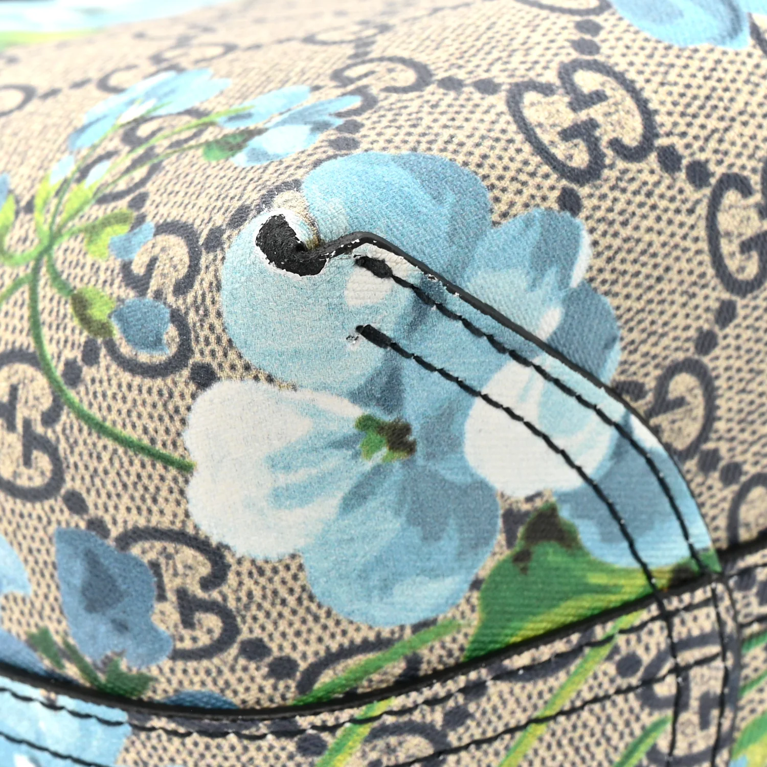 GG Supreme Monogram Blooms Small Reversible Tote Beige Blue Navy - Image 17