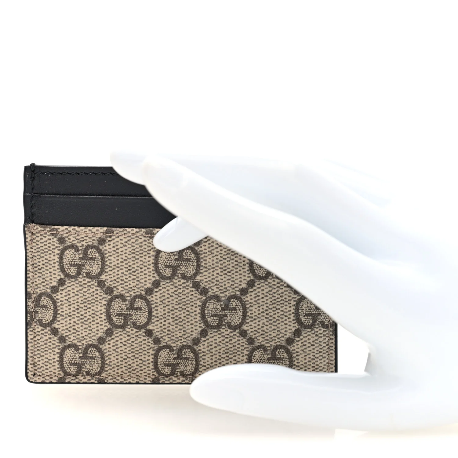 GG Supreme Monogram Calfskin Card Holder Beige Black - Image 2
