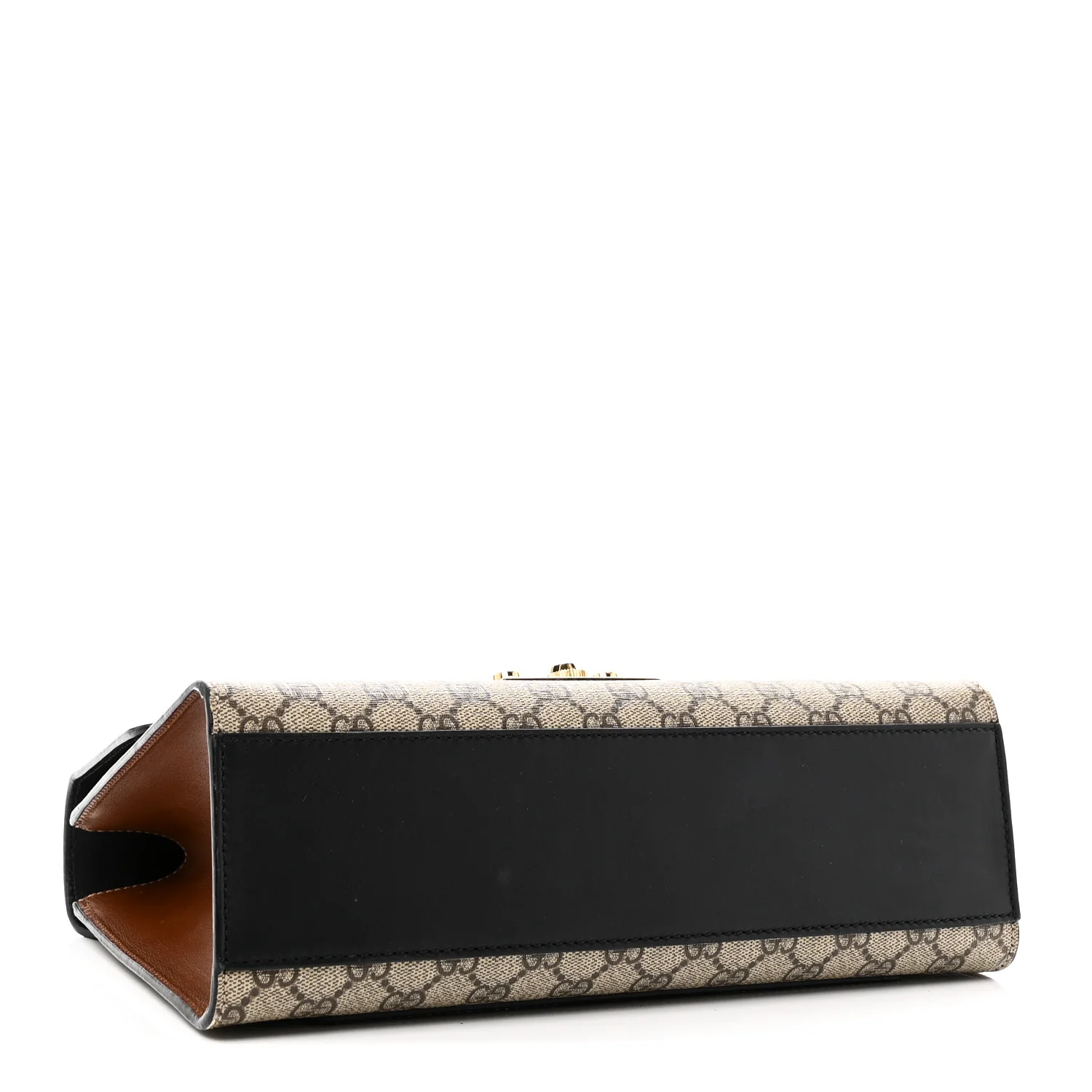 GG Supreme Monogram Calfskin Medium Padlock Shoulder Bag Beige Black Cuir - Image 4