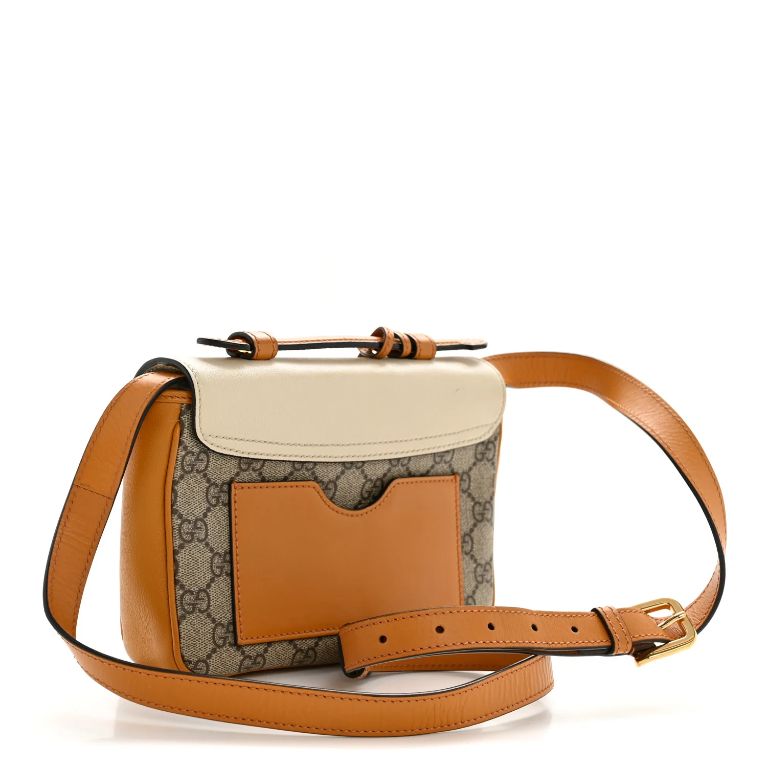 GG Supreme Monogram Calfskin Mini Padlock Flap Pocket Shoulder Bag Beige Mystic White Sun Oil - Image 3