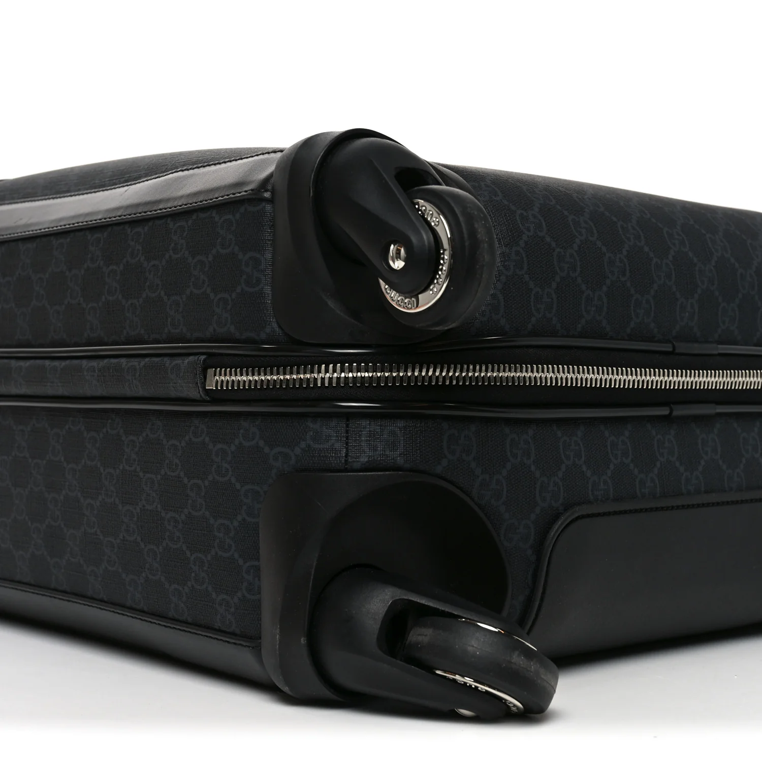 GG Supreme Monogram Calfskin Small Carry On Trolley Black - Image 9