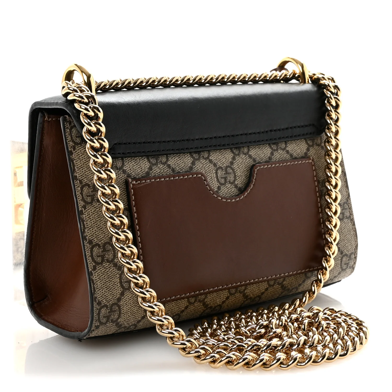 GG Supreme Monogram Calfskin Small Padlock Shoulder Bag Beige Black Cuir - Image 3