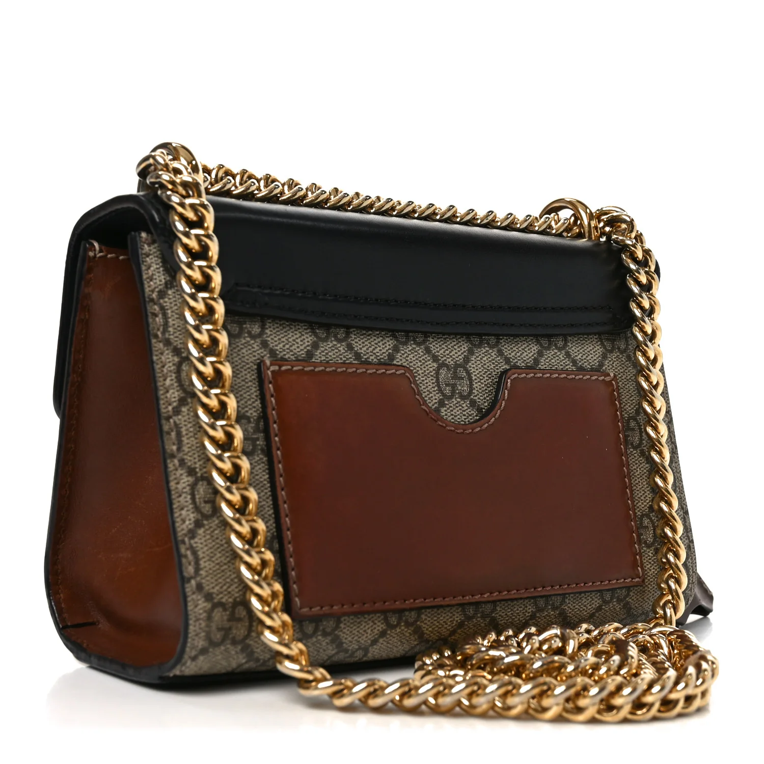 GG Supreme Monogram Calfskin Small Padlock Shoulder Bag Beige Black Cuir - Image 3