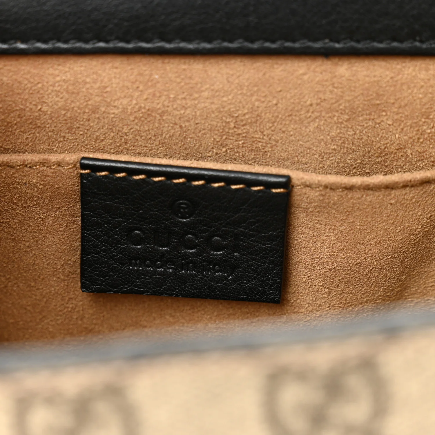 GG Supreme Monogram Calfskin Small Padlock Shoulder Bag Beige Black Cuir - Image 6