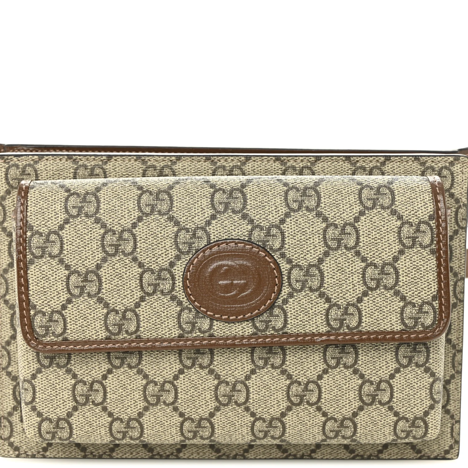 GG Supreme Monogram Canvas Interlocking G Belt Bag Beige Ebony - Image 7