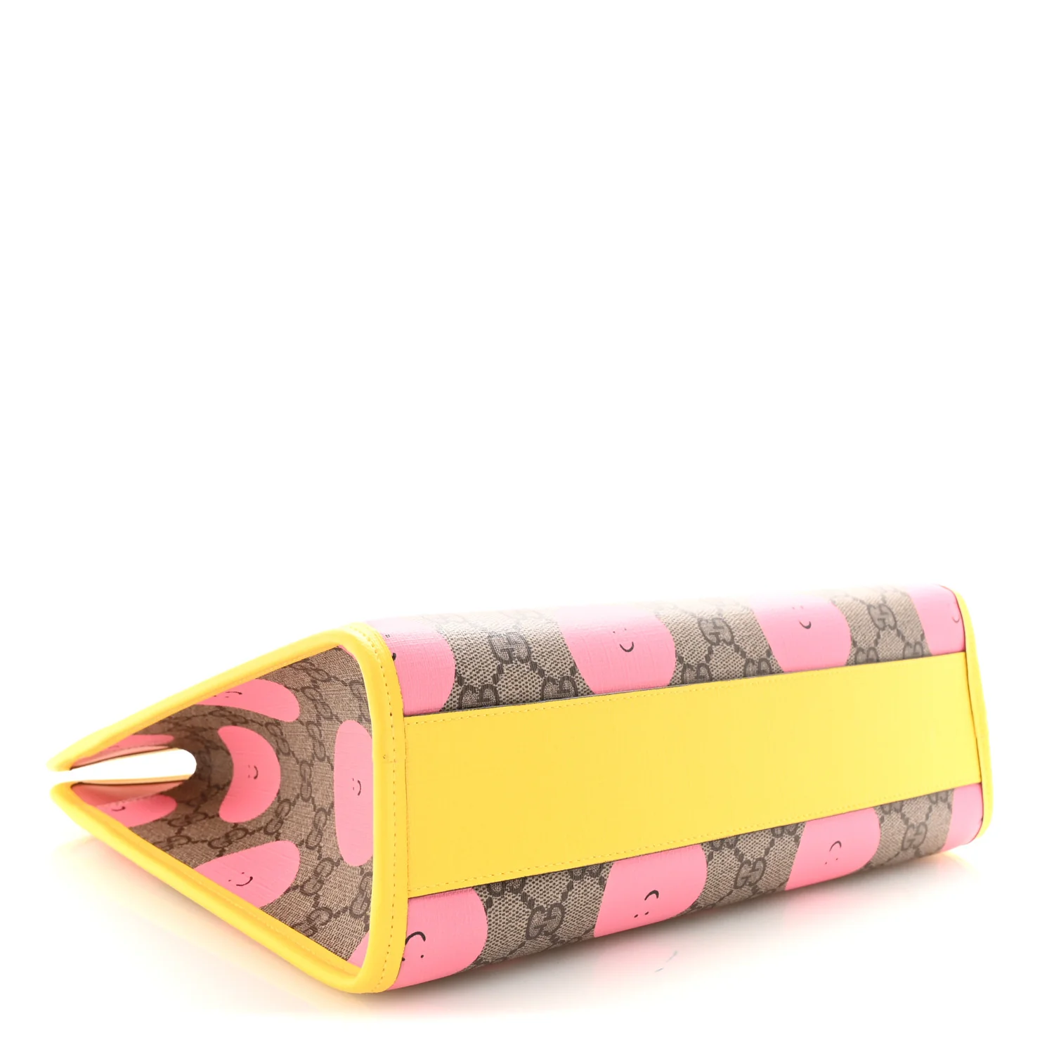 GG Supreme Monogram Childrens Printed Smile Tote Beige Dark Brown Yellow Pink - Image 4